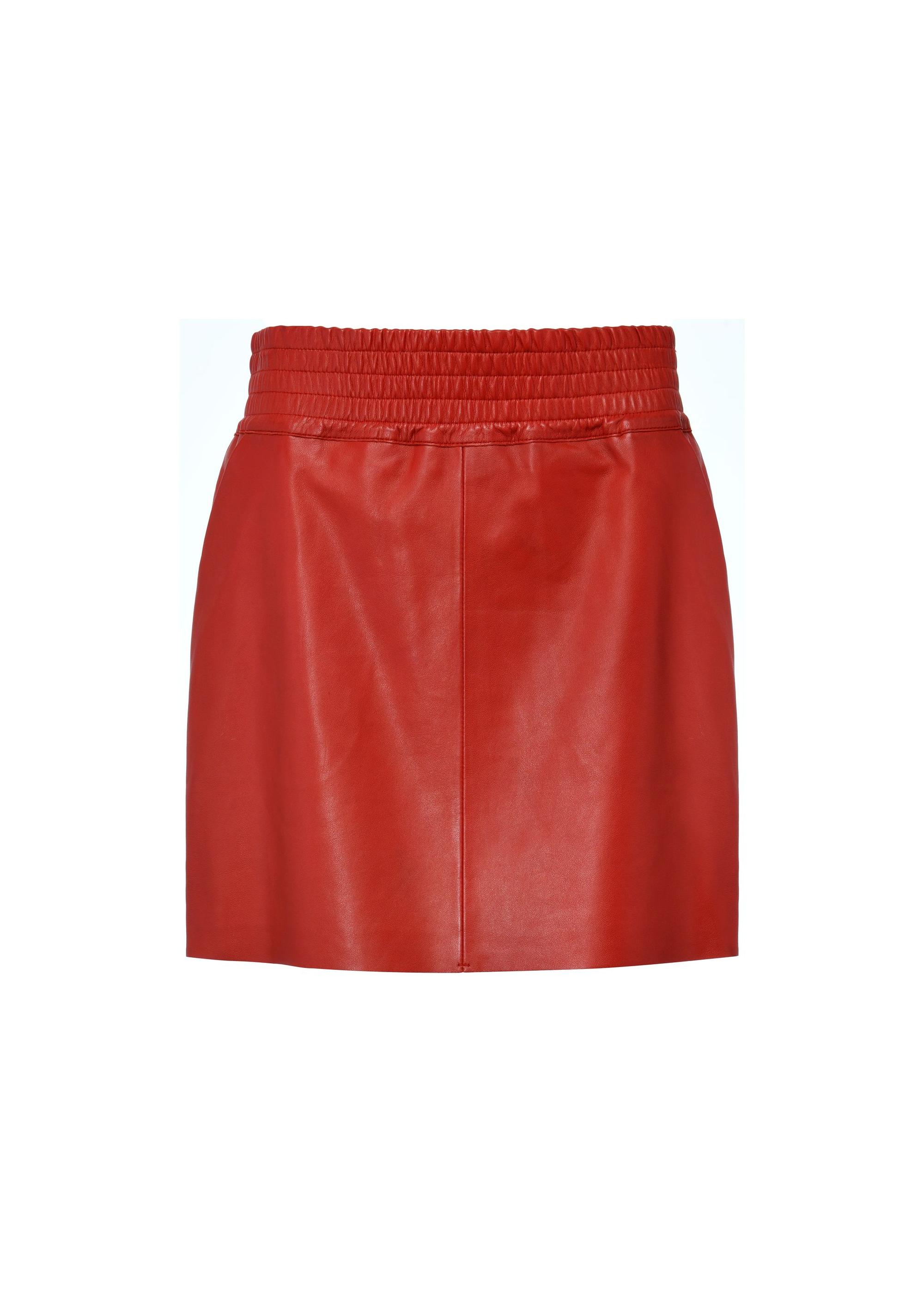 Red leather short skirt SPCDS-0064-2630(Z24)