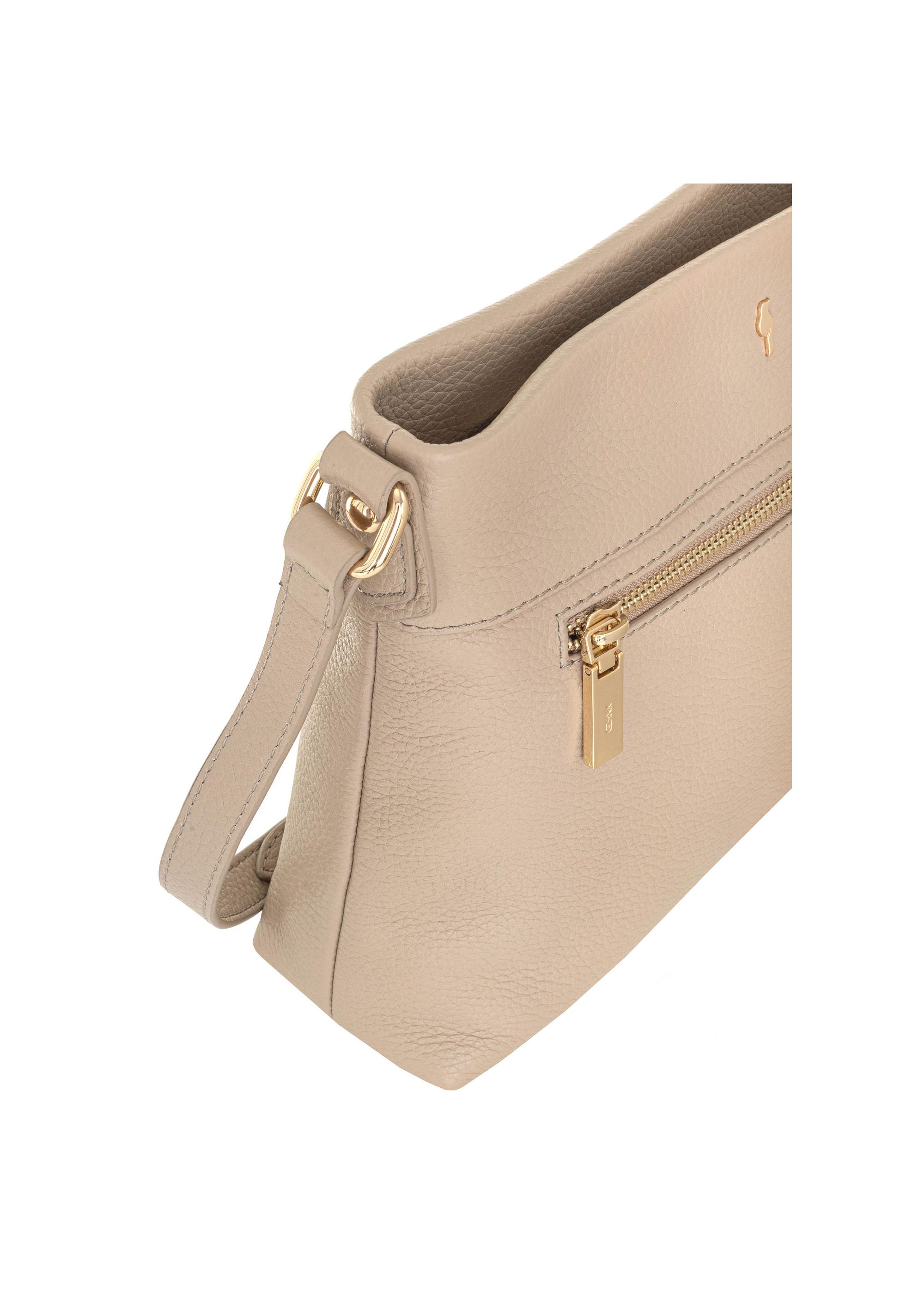 Leather beige women's shoulder bag TORES-0896B-81(Z24)-06