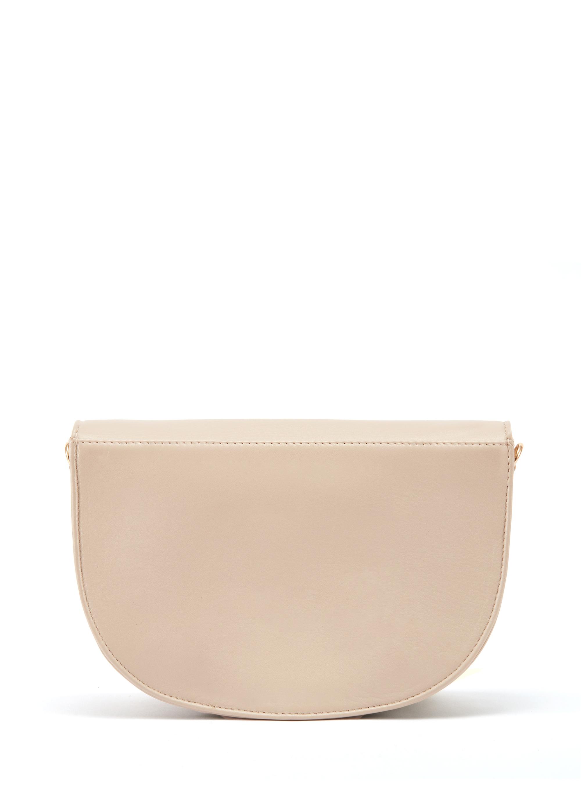 Cream semi-circular leather women's handbag TORES-1082-12(W25)-06