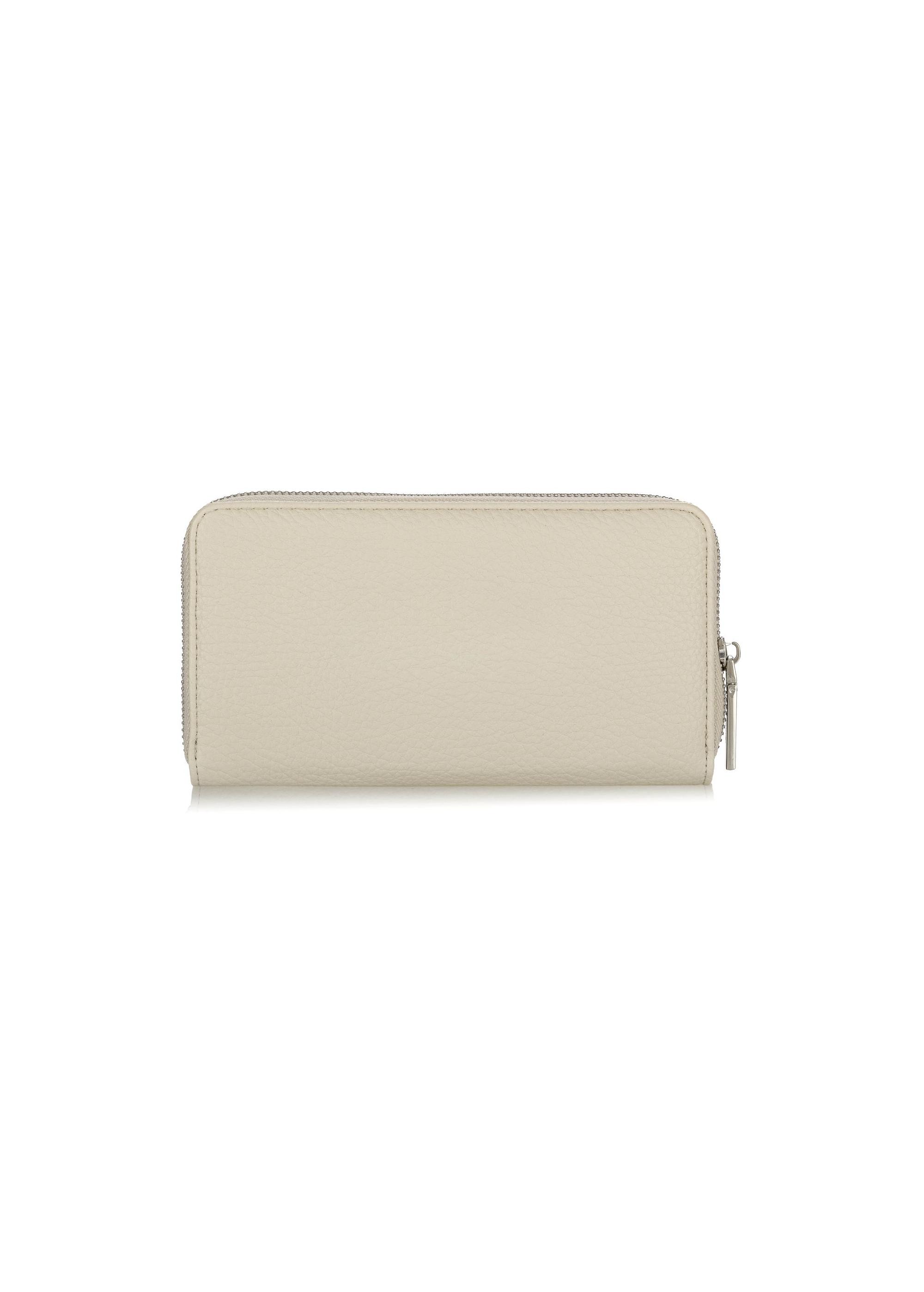 Large cream ladies wallet with logo POREC-0377-12(W24)-04