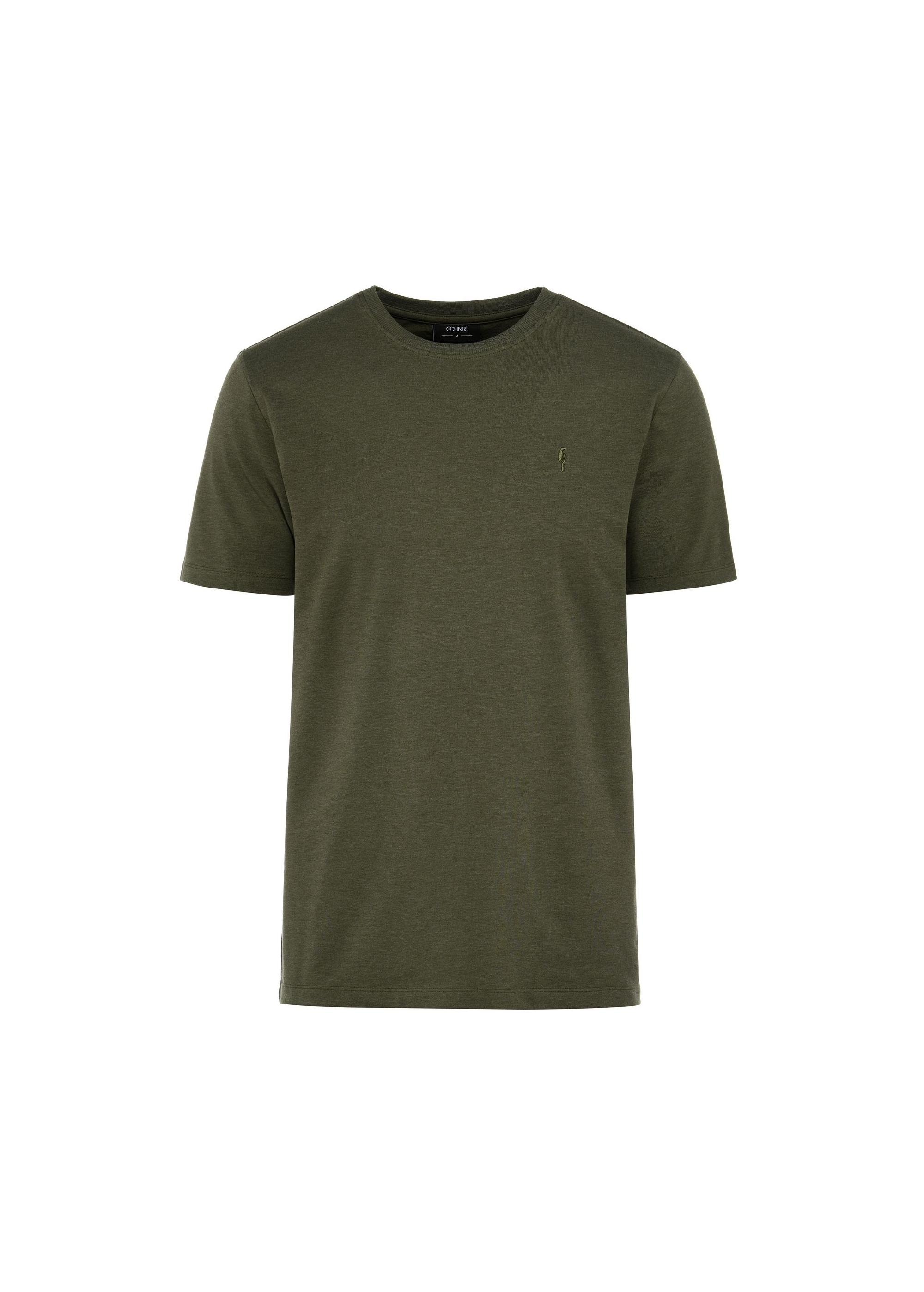 Men's cotton t-shirt in khaki color TSHMT-0120-55(W25)-01