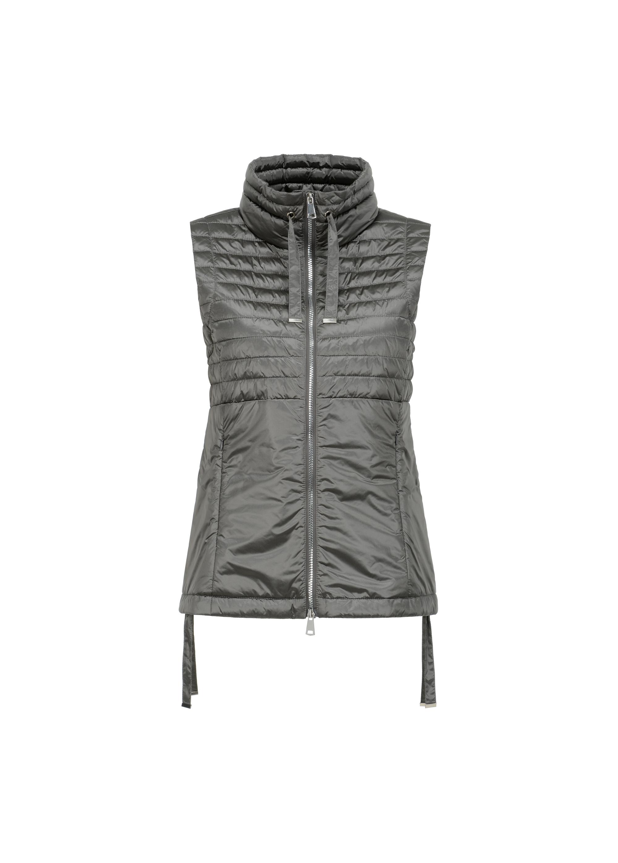 Gray women's vest with ties KAMDT-0023-92(W23)-03