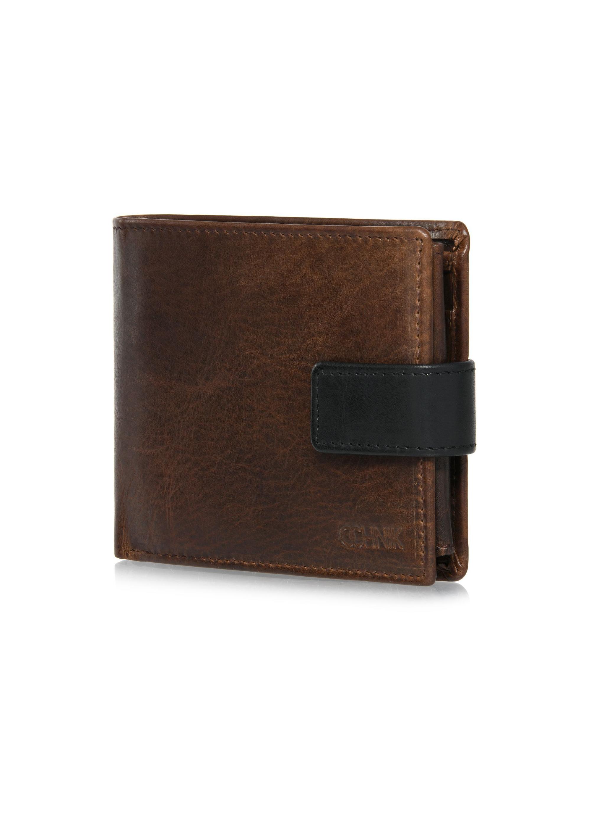 Brown men's leather wallet PORMS-0612-89(Z24)-02