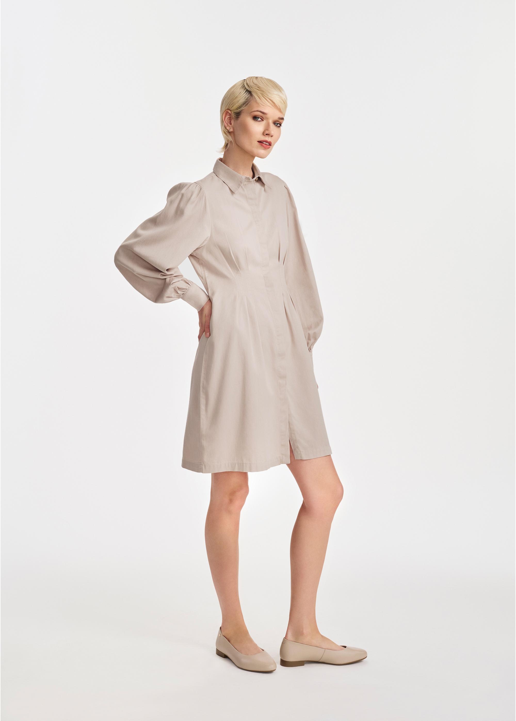 Beige shirt dress SUKDT-0228-81(W25)-03