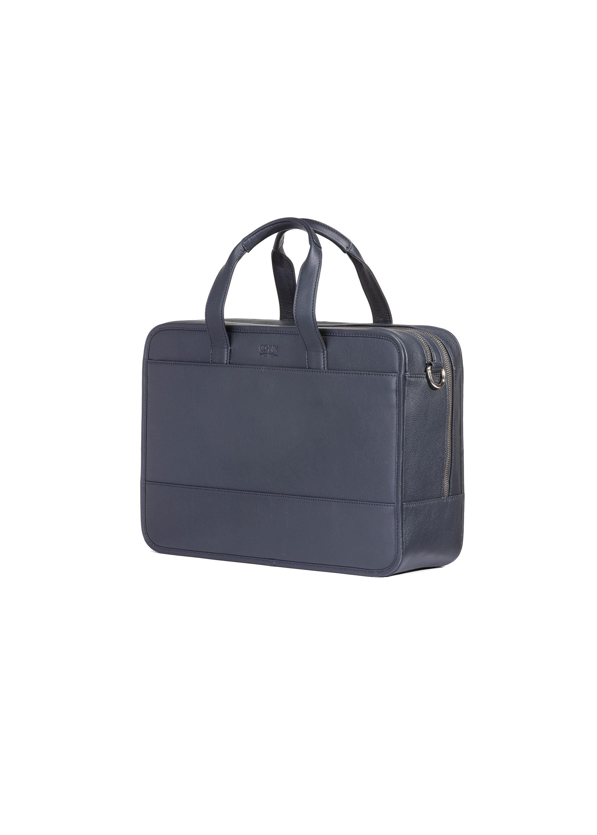 Navy blue leather men's bag TORMS-0448-69(W25)-02