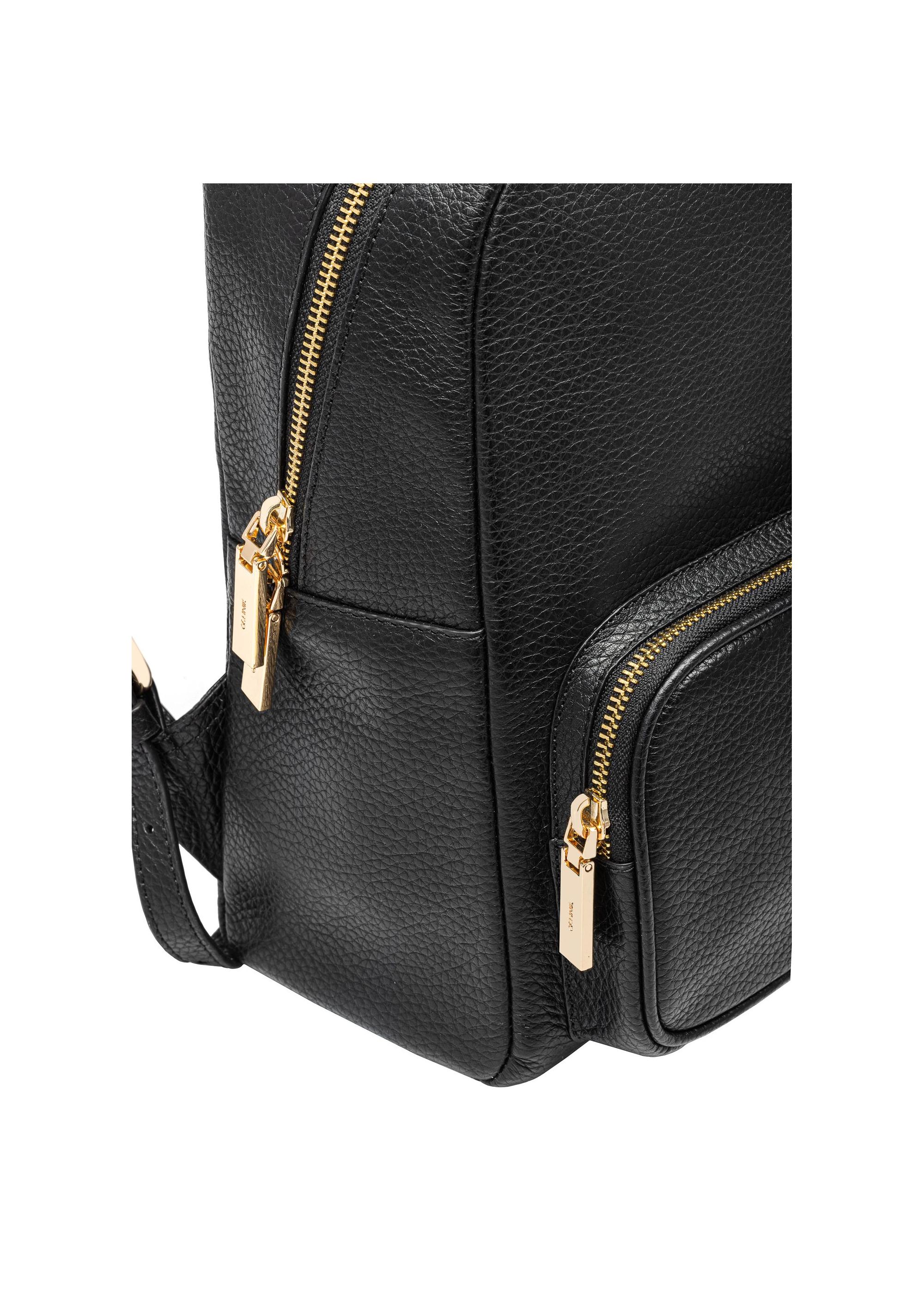 Black leather women's backpack TORES-1072C-99(W25)-06