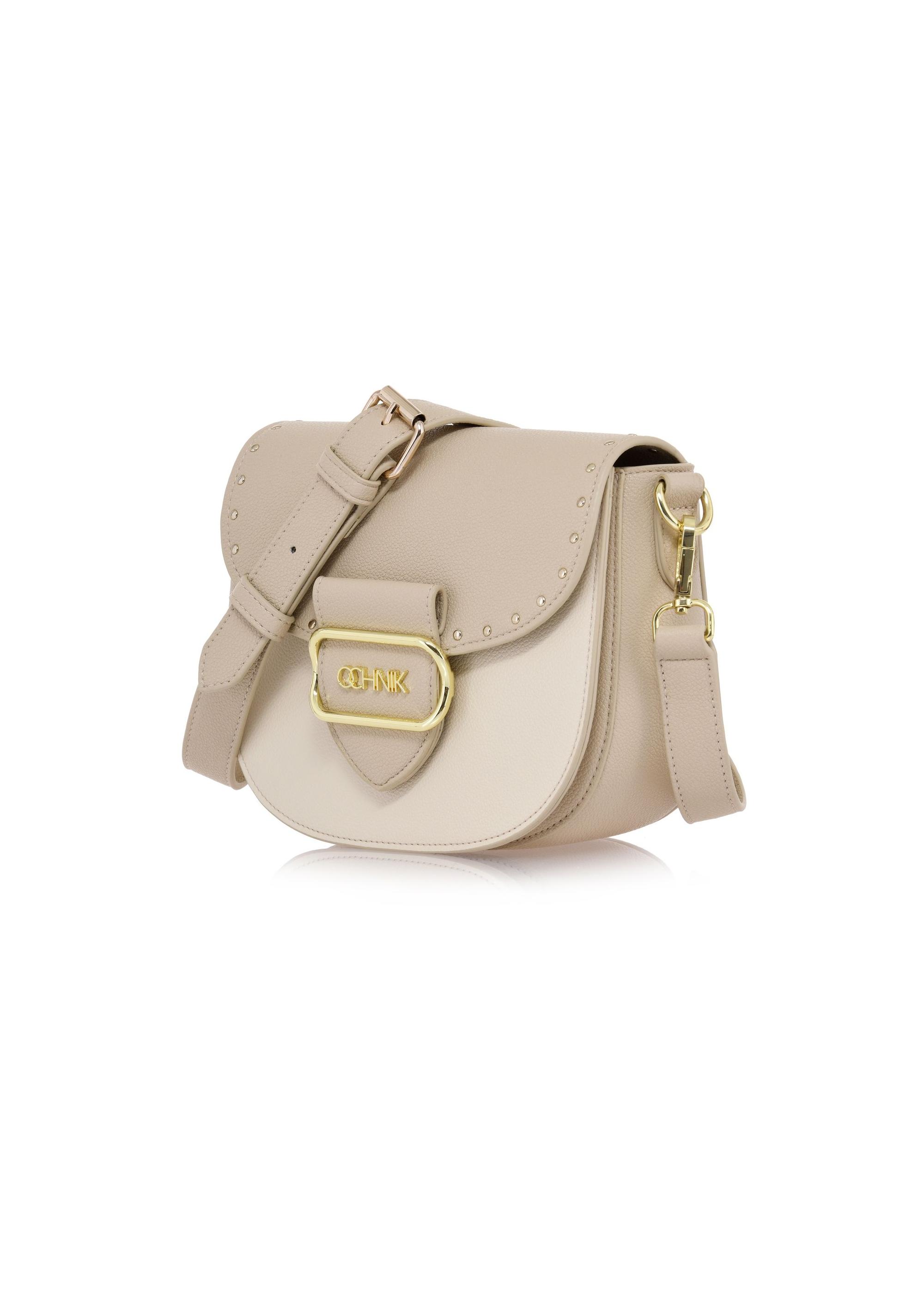 Women's small beige postbag TOREC-0880-81(W24)-02