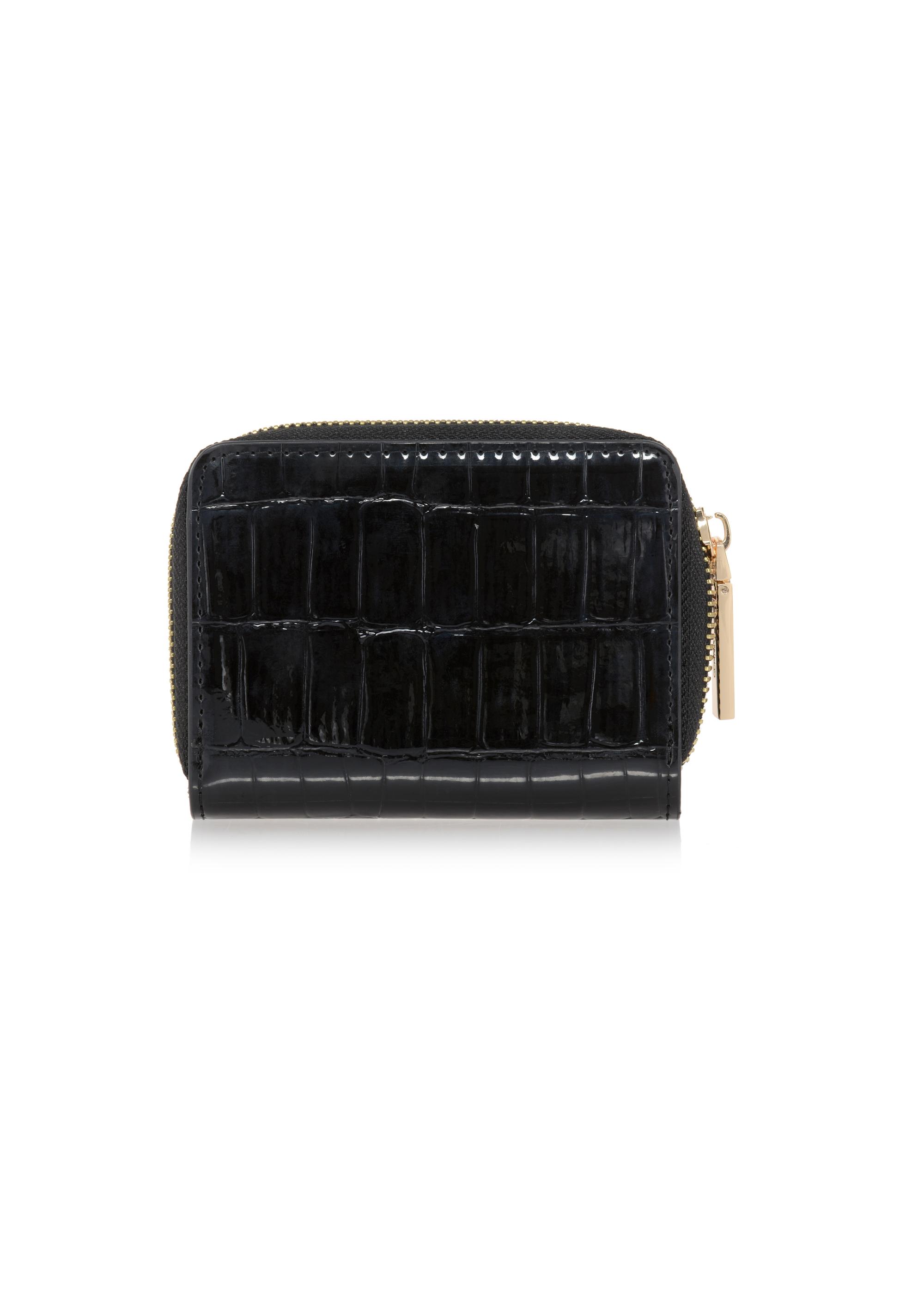 Women's small black croco wallet POREC-0352-97(Z24)-02