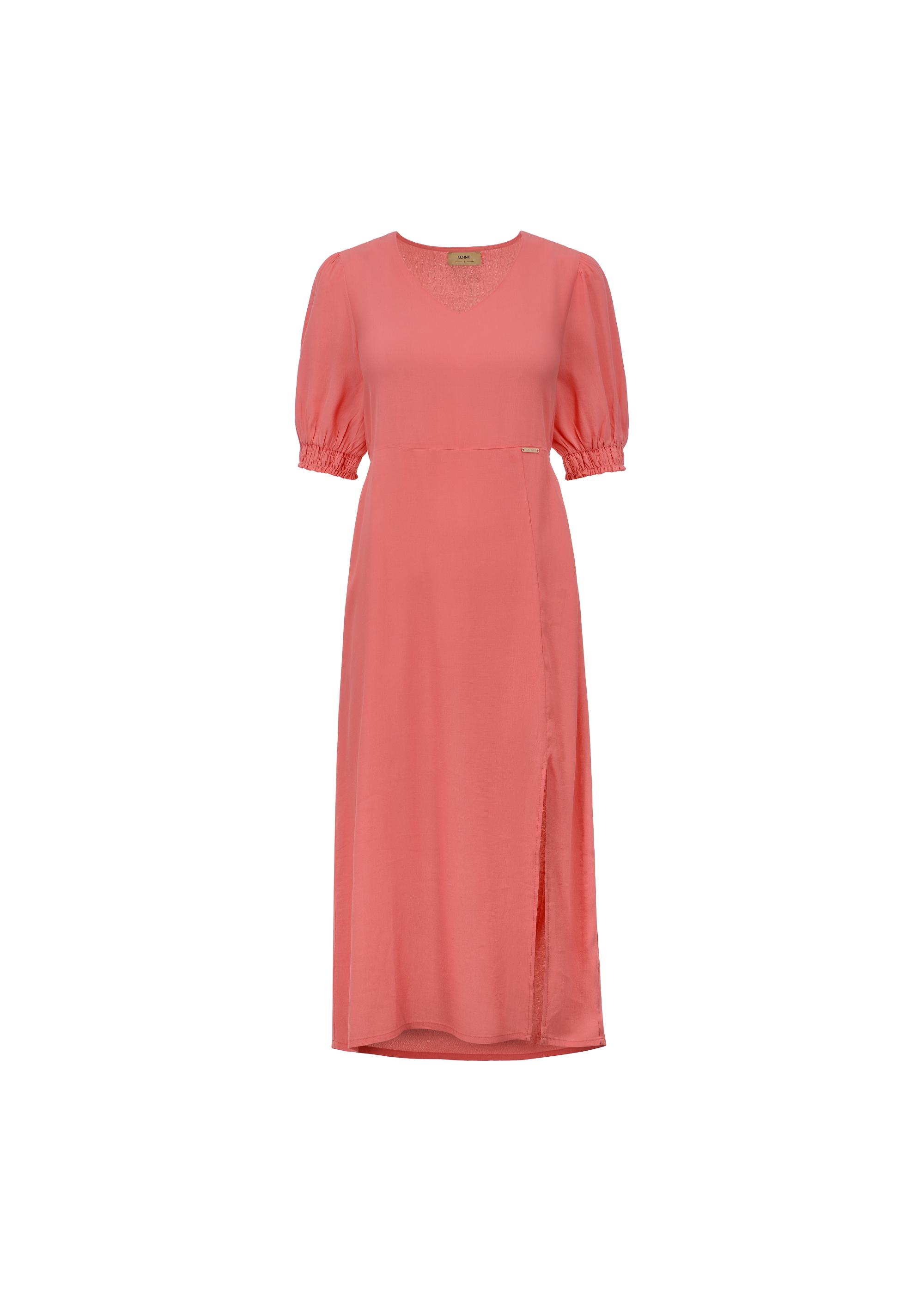 Pink dress with slit SUKDT-0153-31(W23)-05