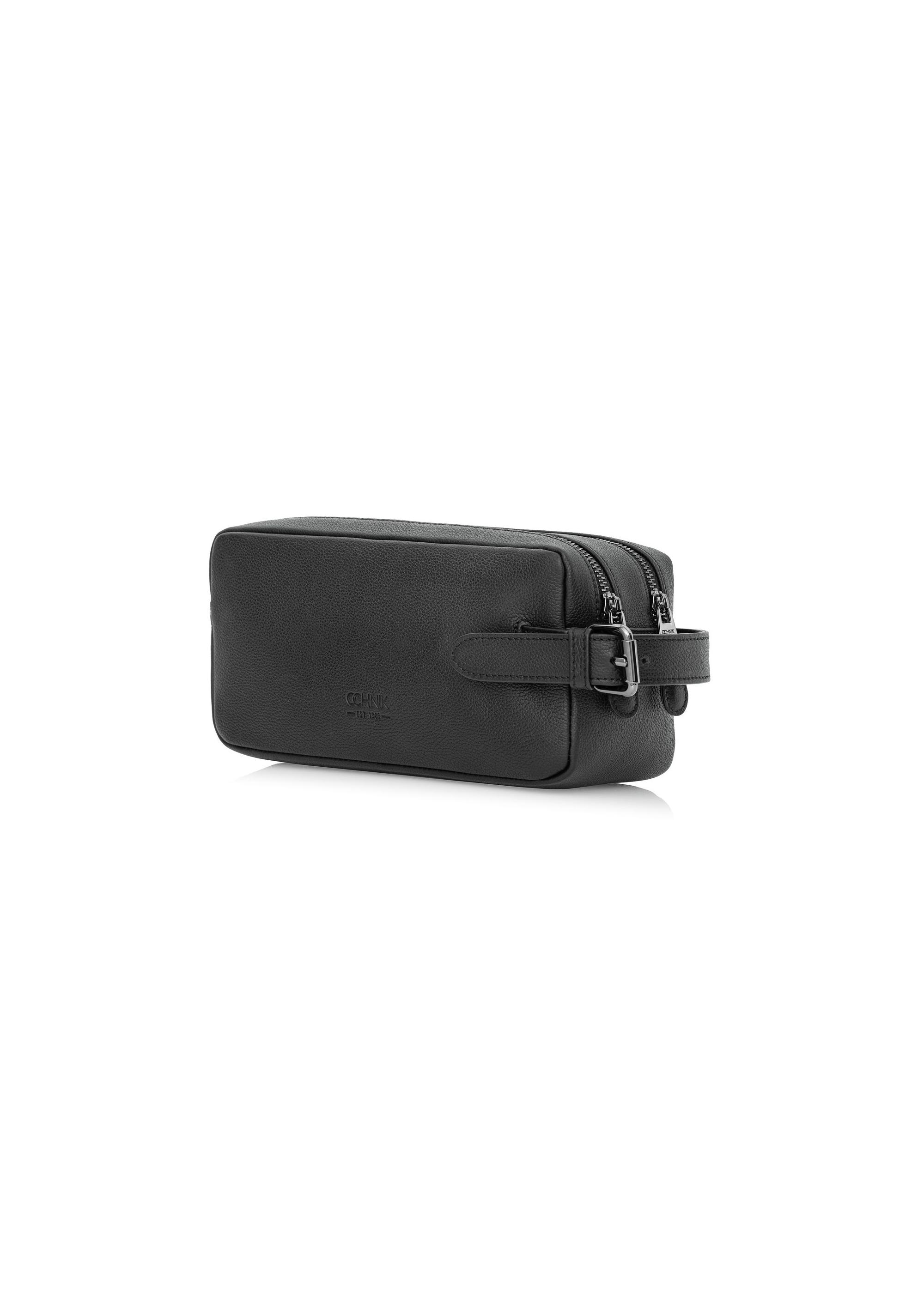 Black leather men's cosmetic bag TORMS-0412R-99(W25)-02