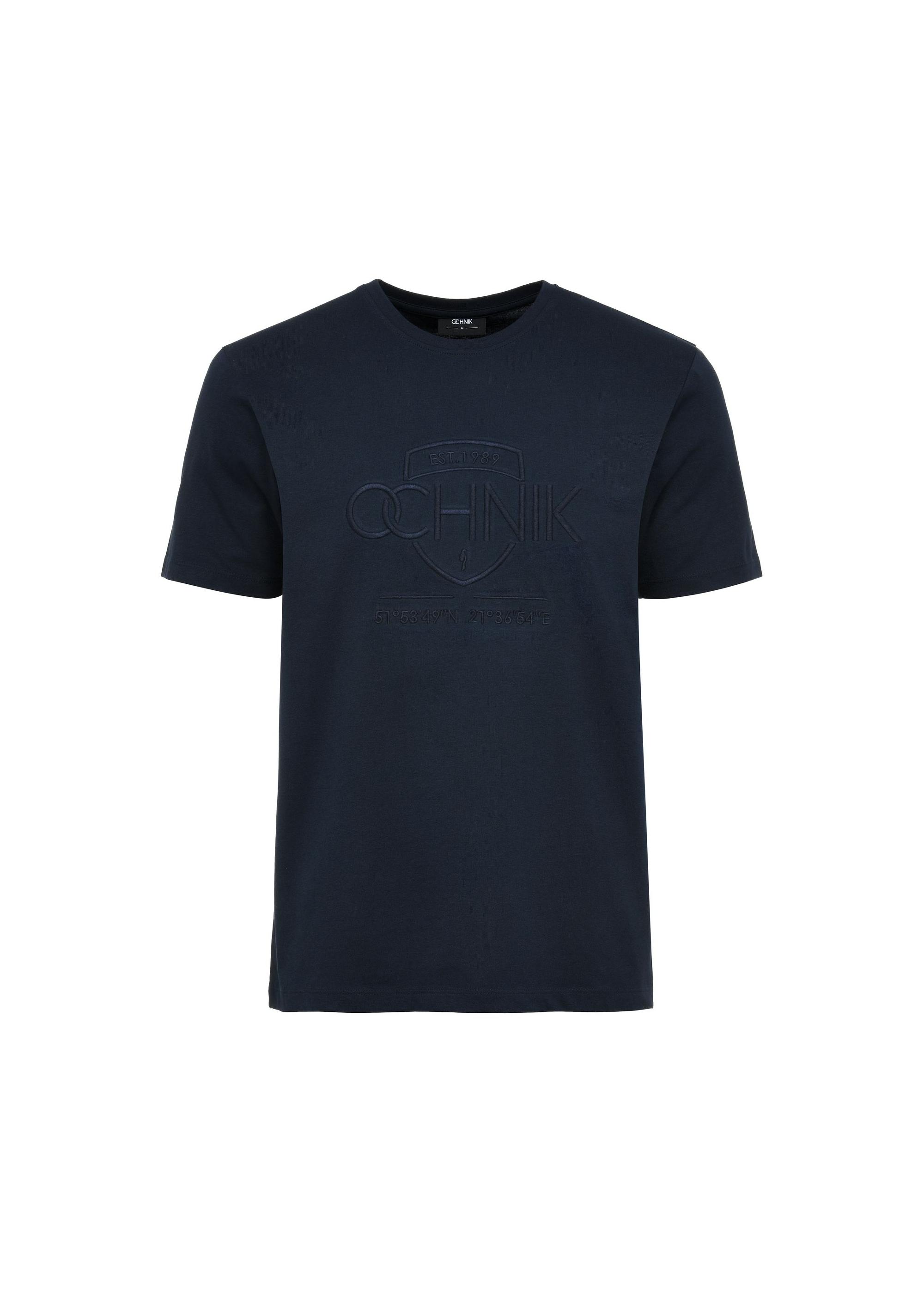 Navy blue men's t-shirt with logo TSHMT-0109-68(Z24)-01