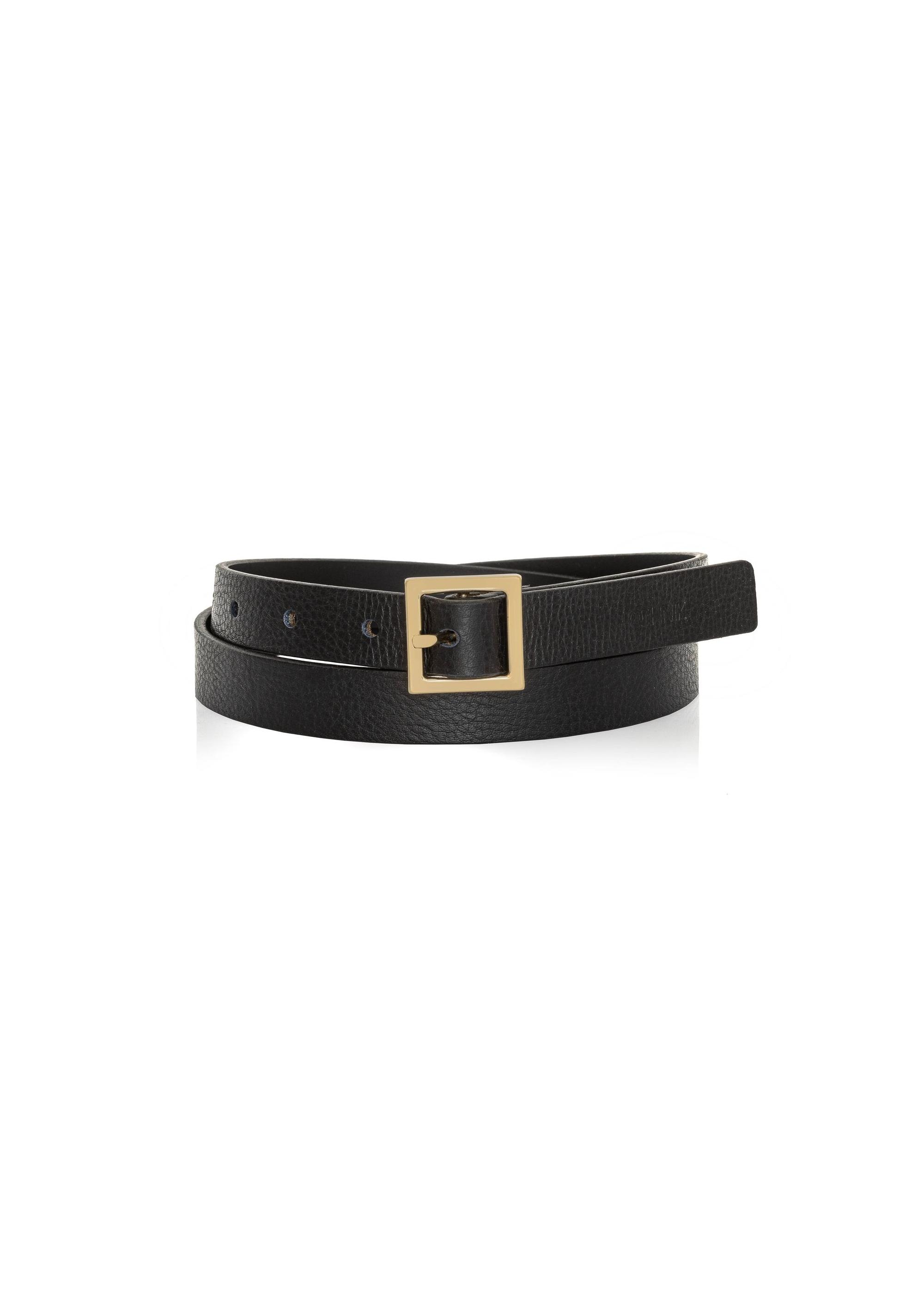 Black leather women's belt PASDS-0315-99(Z24)-01