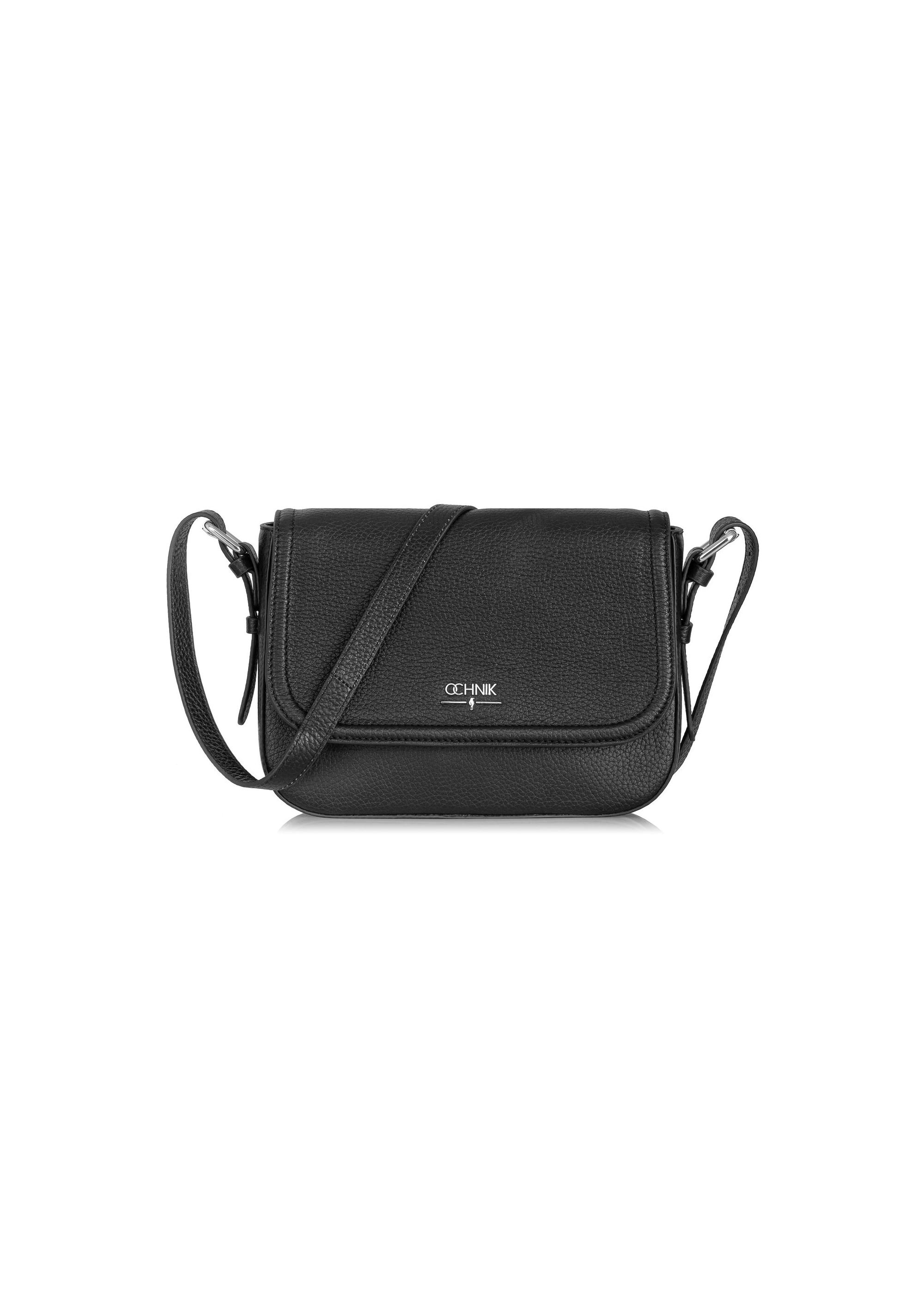 Black leather women's postbag TORES-0985-99(Z24)-01