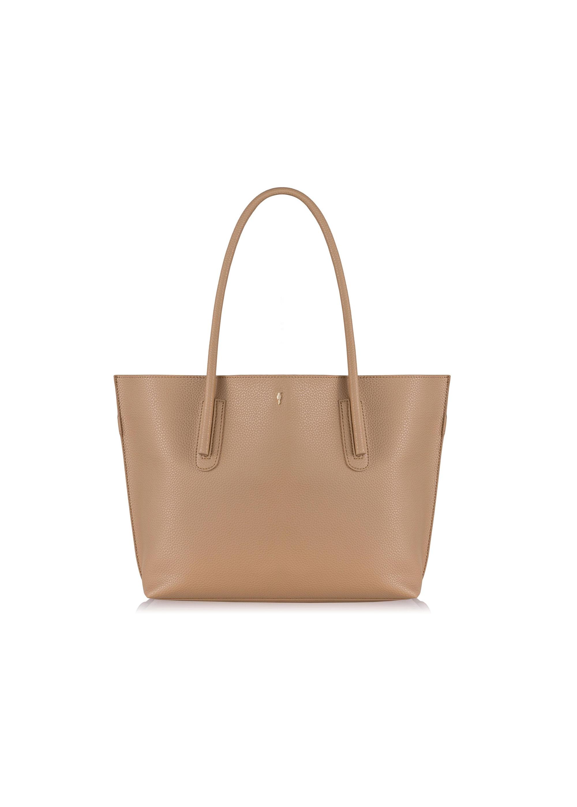 Beige women's shopper bag TOREC-0938A-82(W25)-01