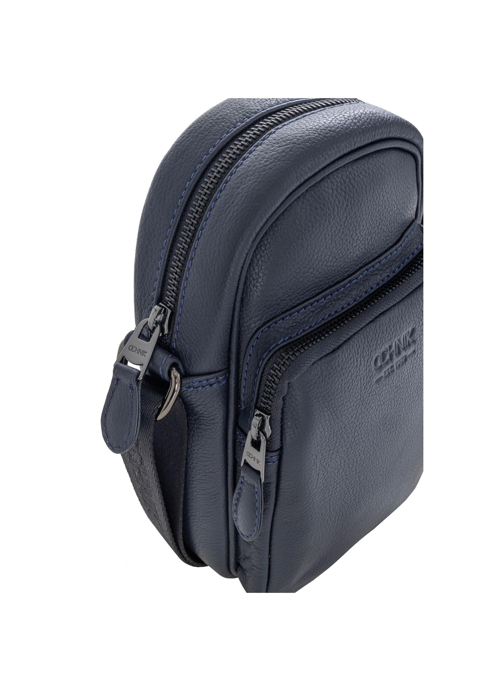 Men's navy blue leather sachet TORMS-0017A-69(W24)-06