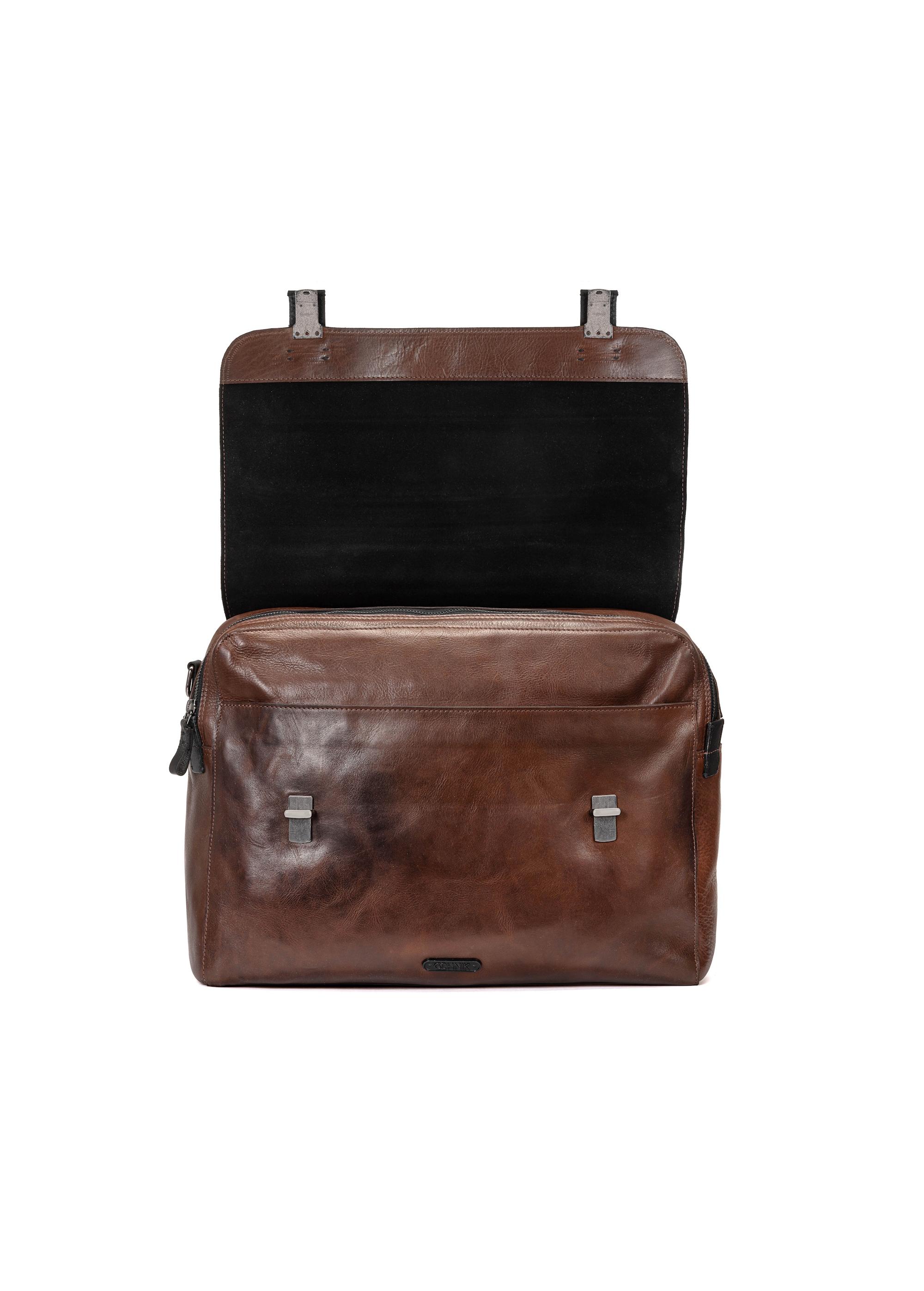 Brown leather men's briefcase TORMS-0102C-79(W25)-05