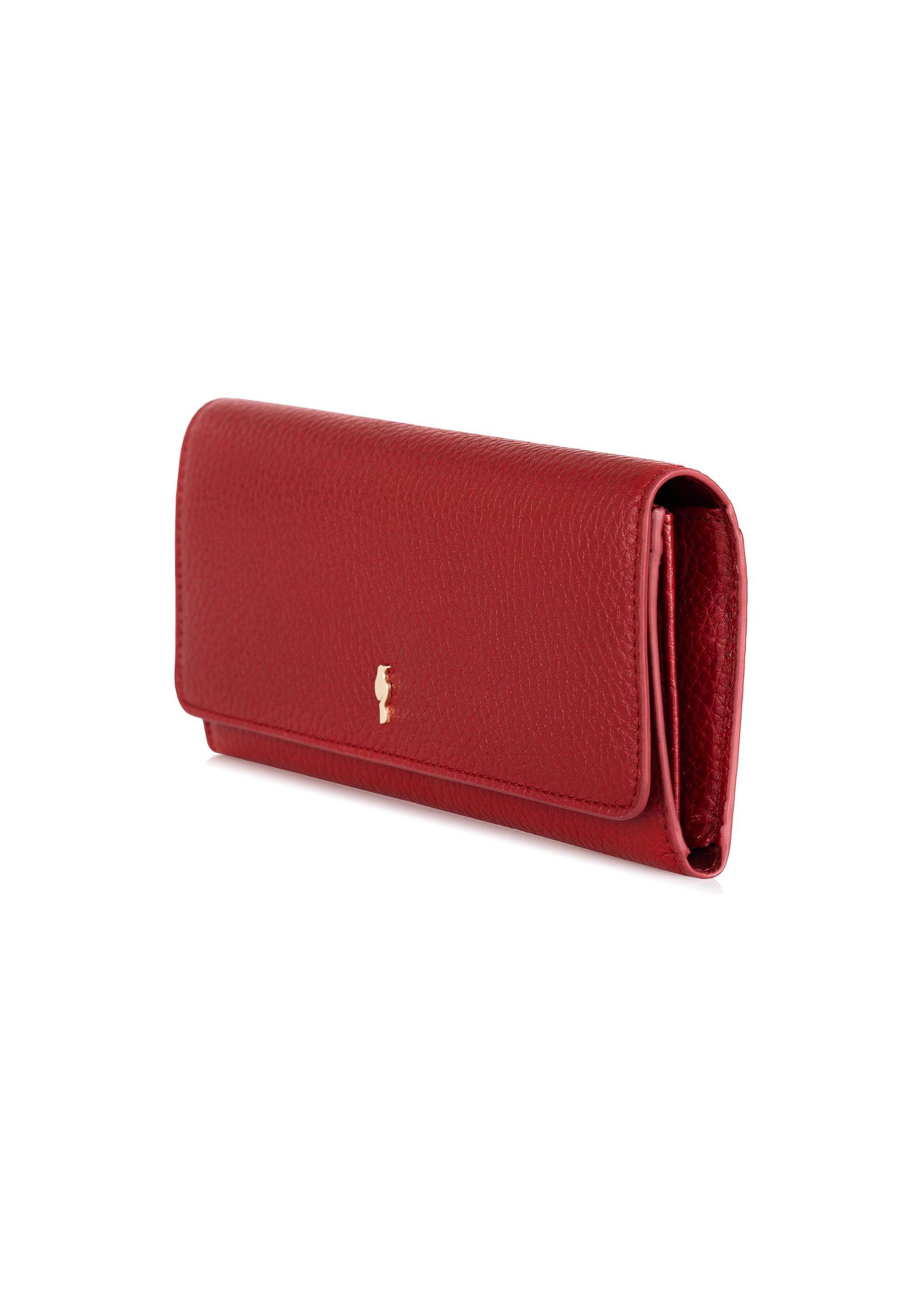 Large red leather wallet for women PORES-0893-40(Z23)-04