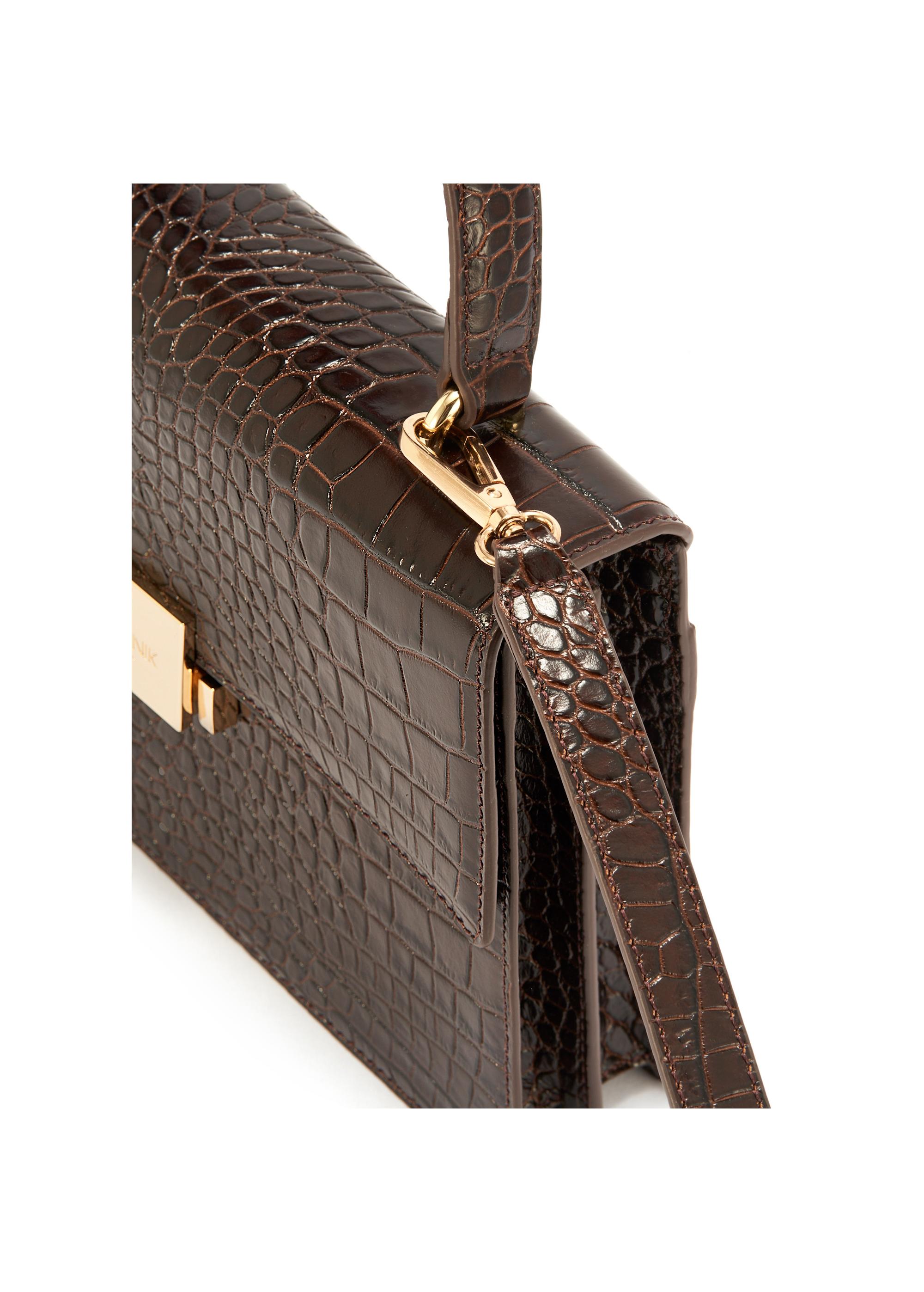 Brown leather croco women's handbag TORES-1118-90(W25)-07