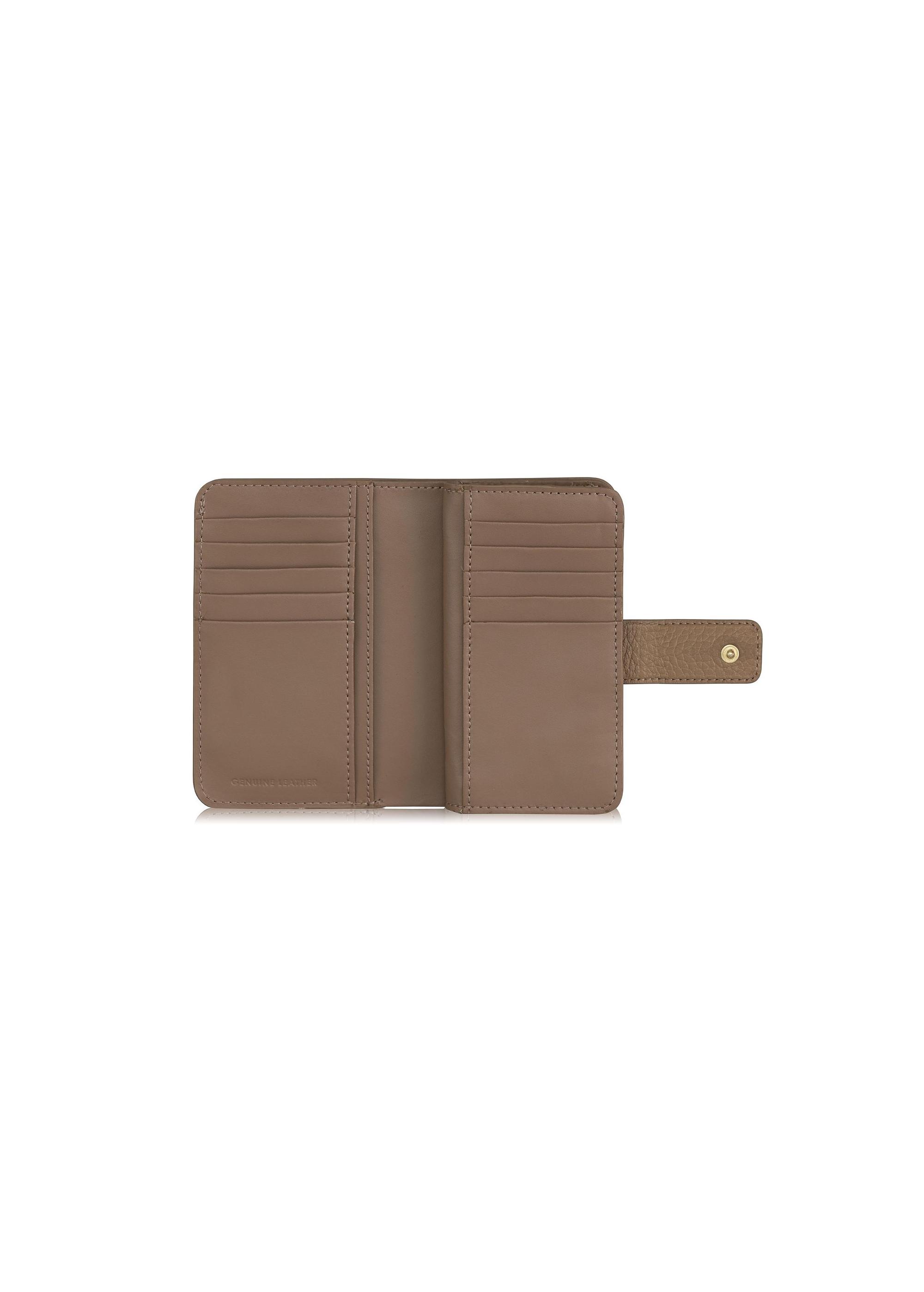 Women's beige leather wallet PORES-0896-81(Z23)-05