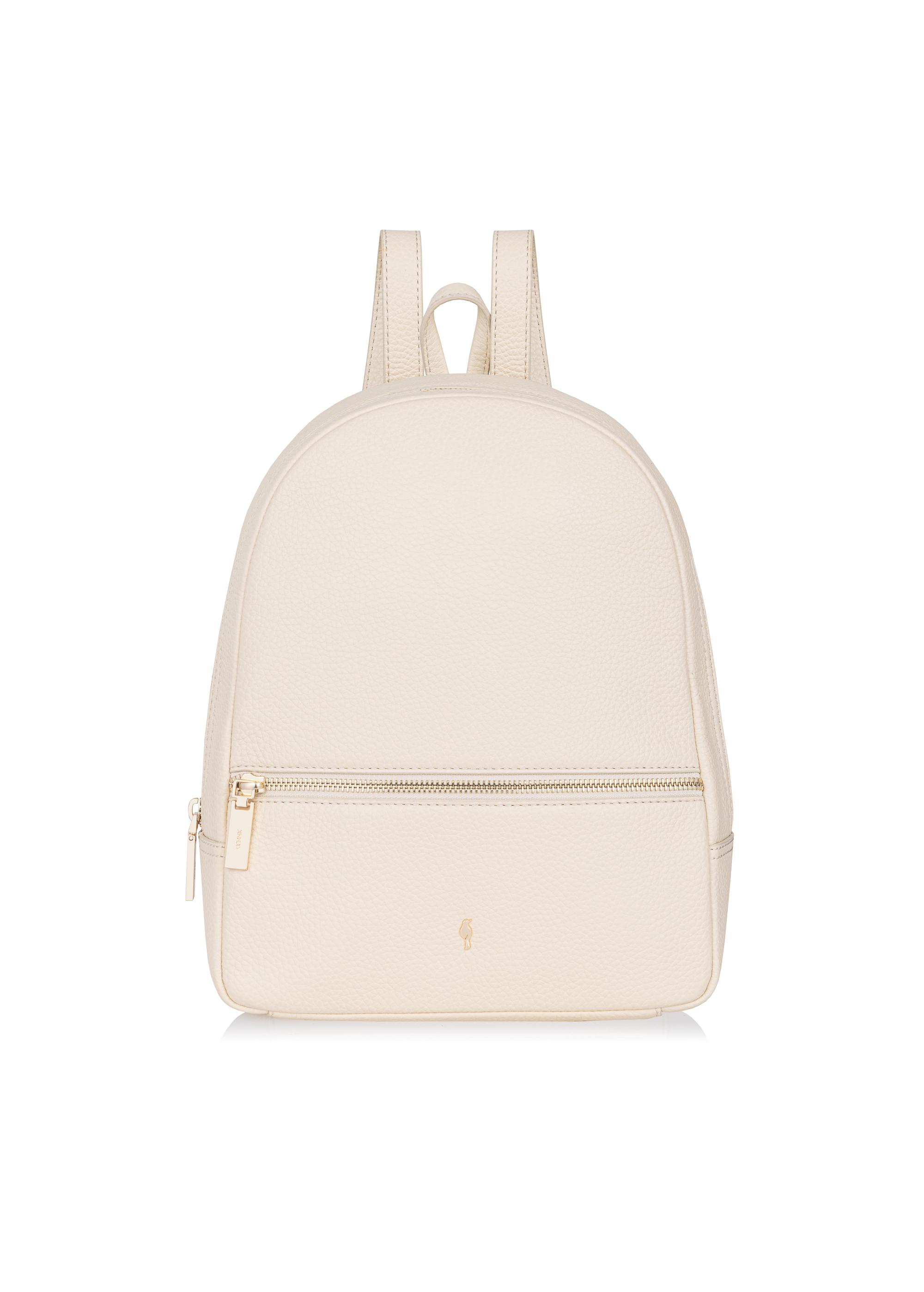 Cream leather women's backpack TORES-0898A-12(W24)-01