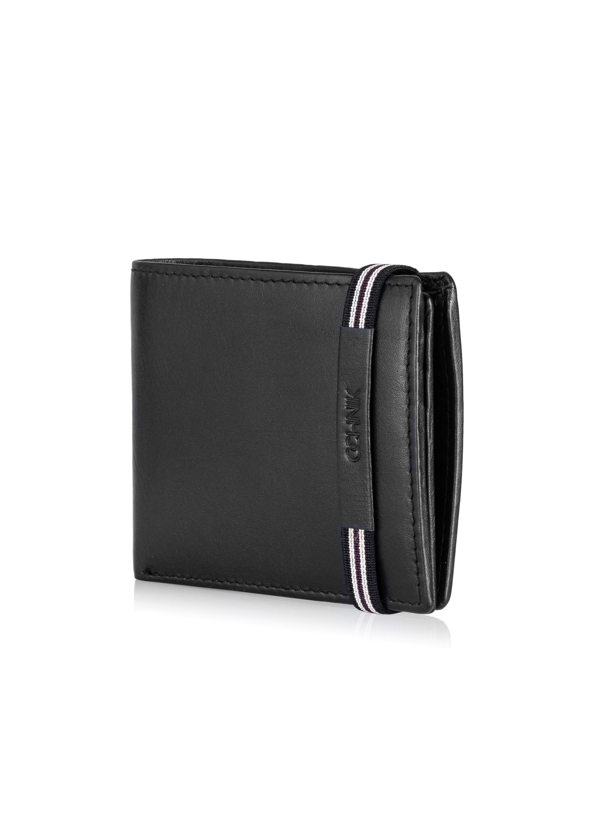 Men's leather wallet with elastic band PORMS-0517A-99(W25)-02