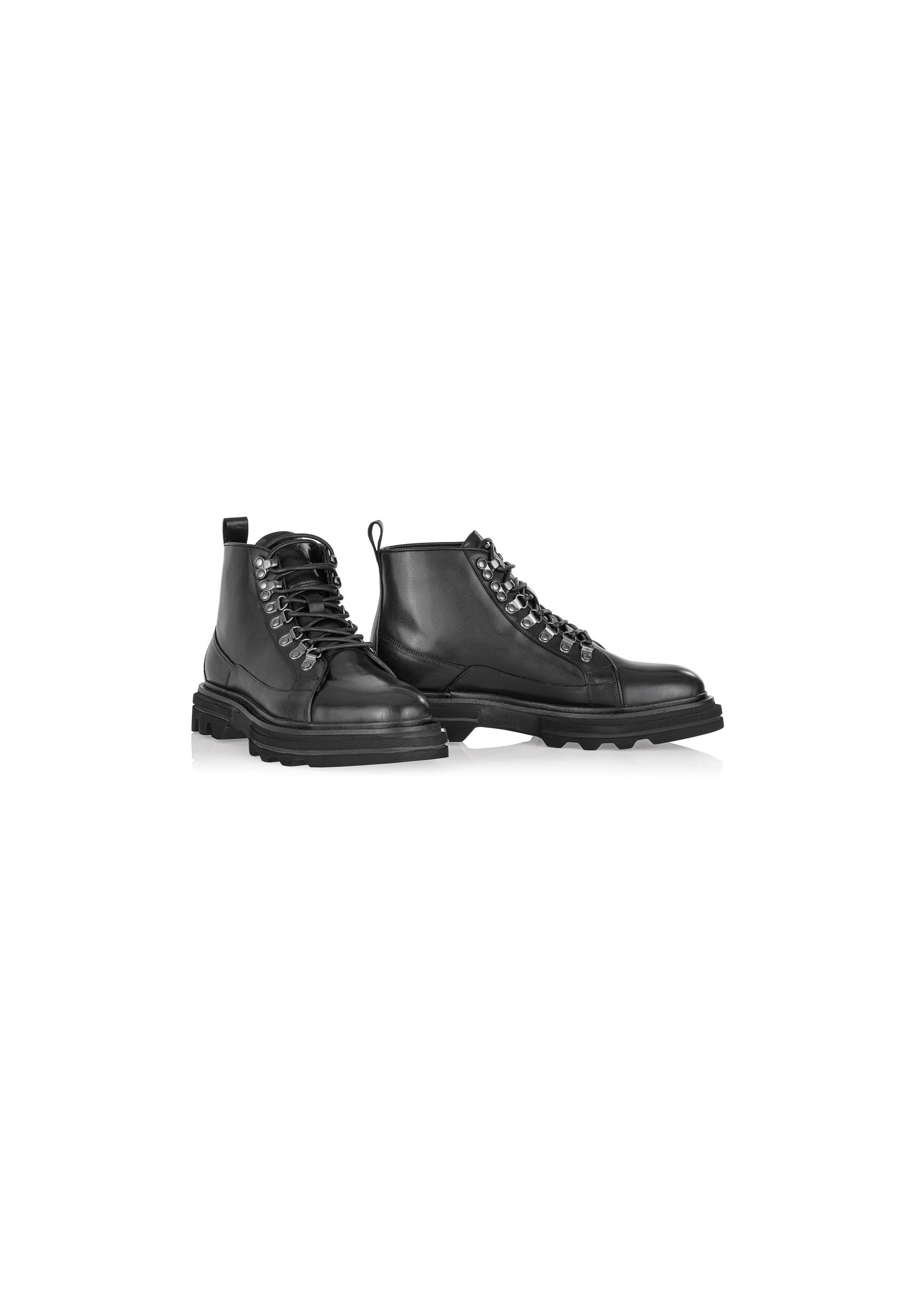 Black men's leather boots BUTYM-0468-99(Z24)-03