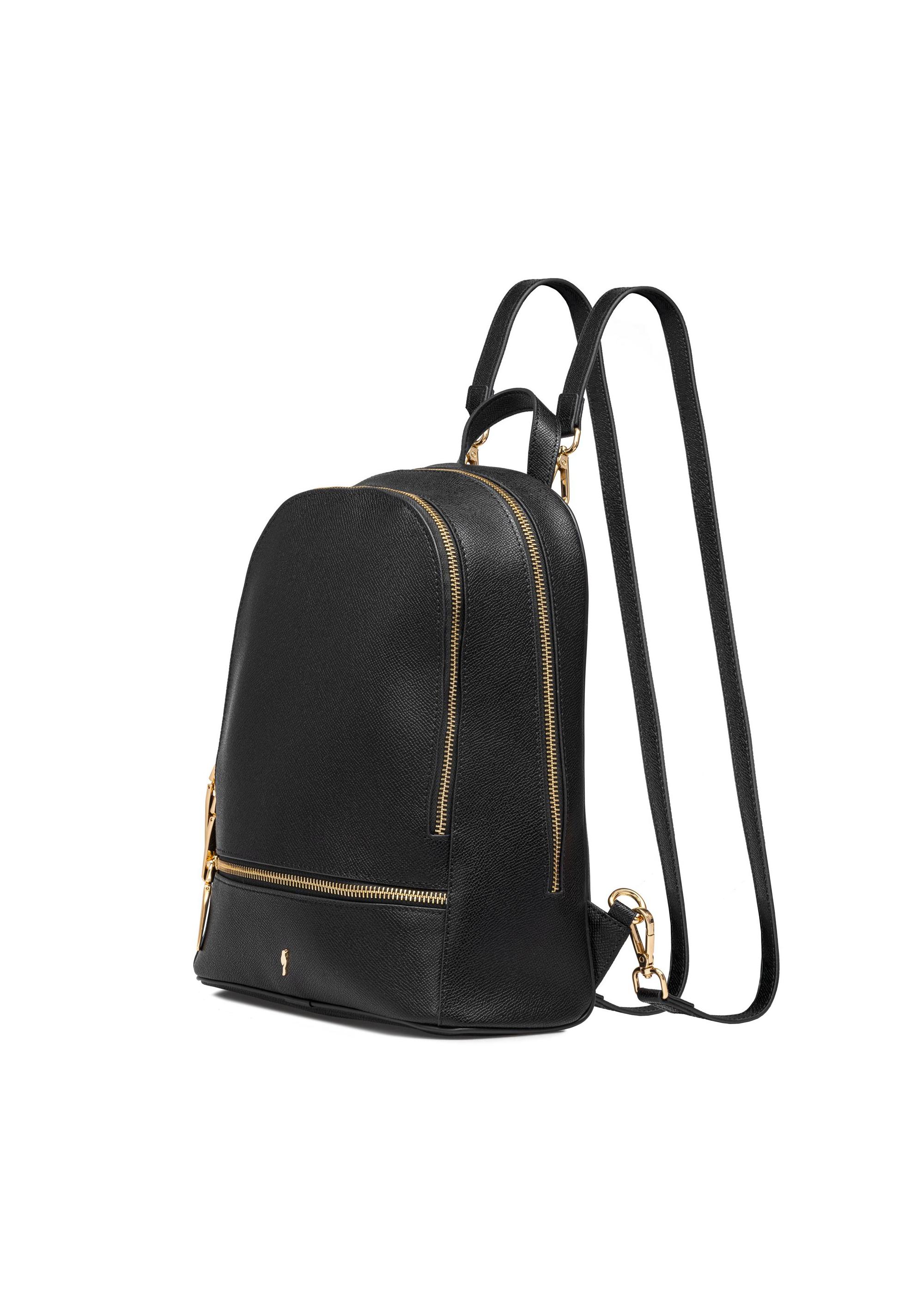 Black leather women's backpack PLCDS-0004-99(W25)