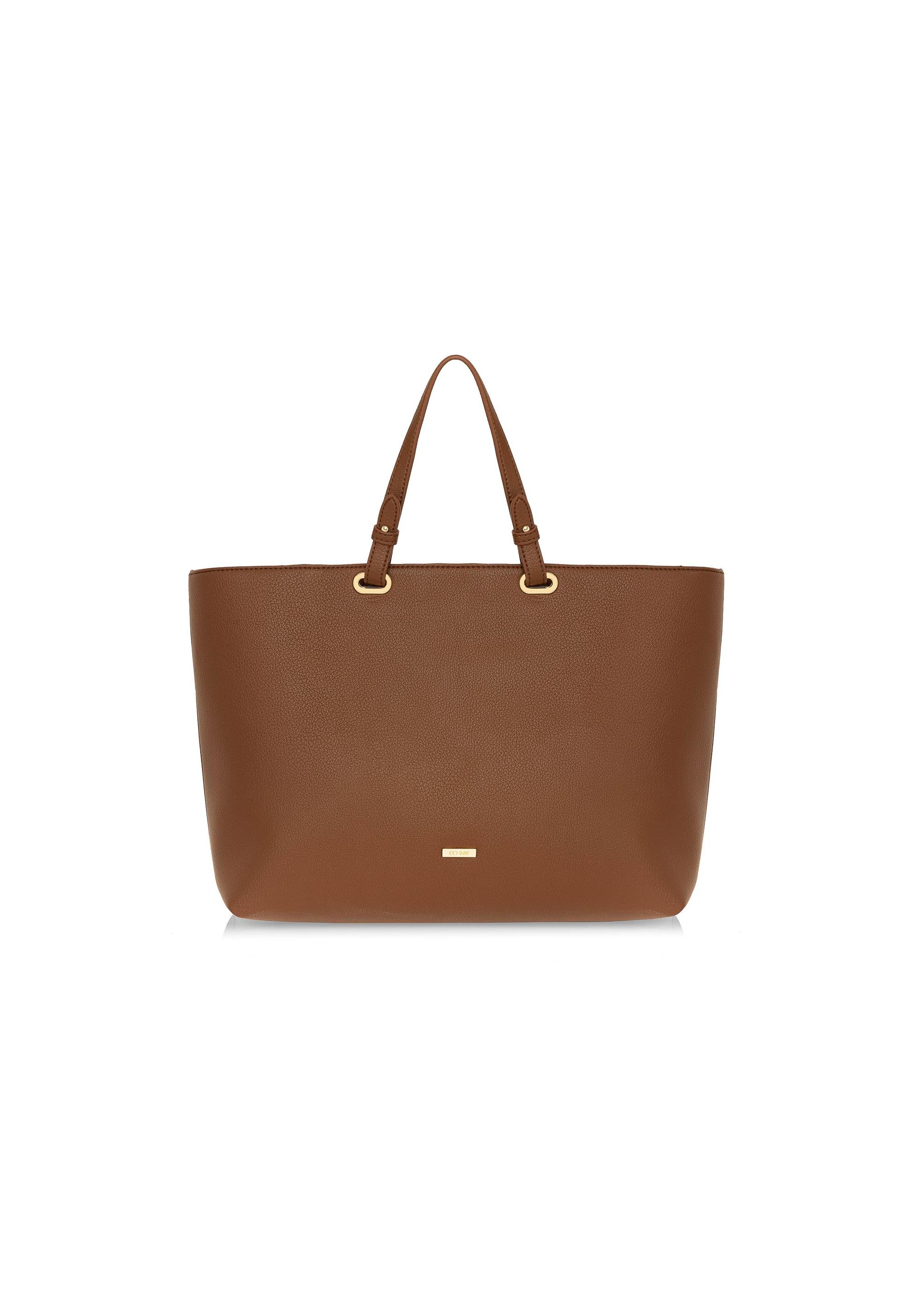 Brown women's shopper bag TOREC-1020-89(W25)-01