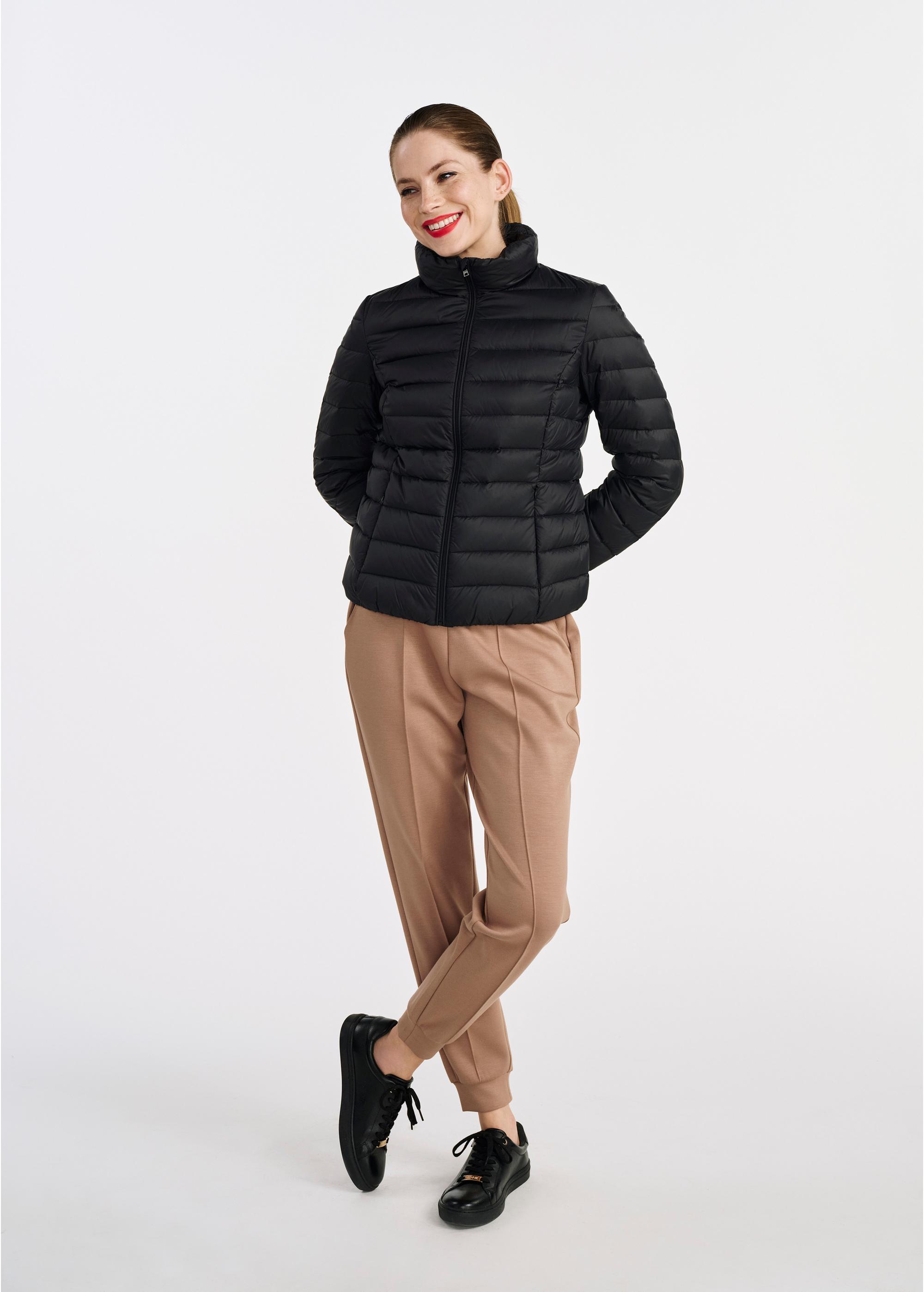 Black quilted women's jacket KURDT-0573-99(W25)-02