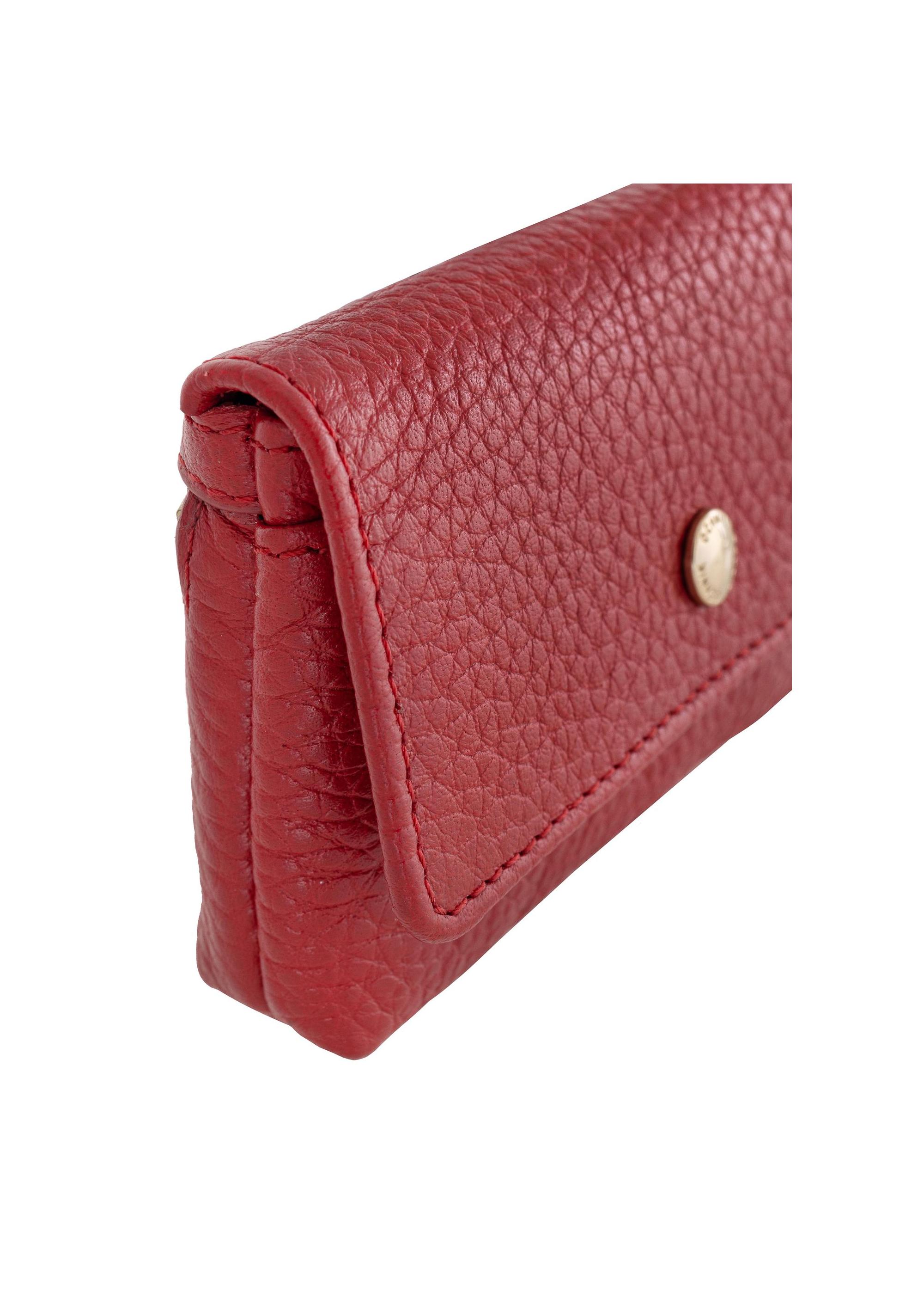 Non-stiff red leather wallet PORES-0895-40(Z23)-05