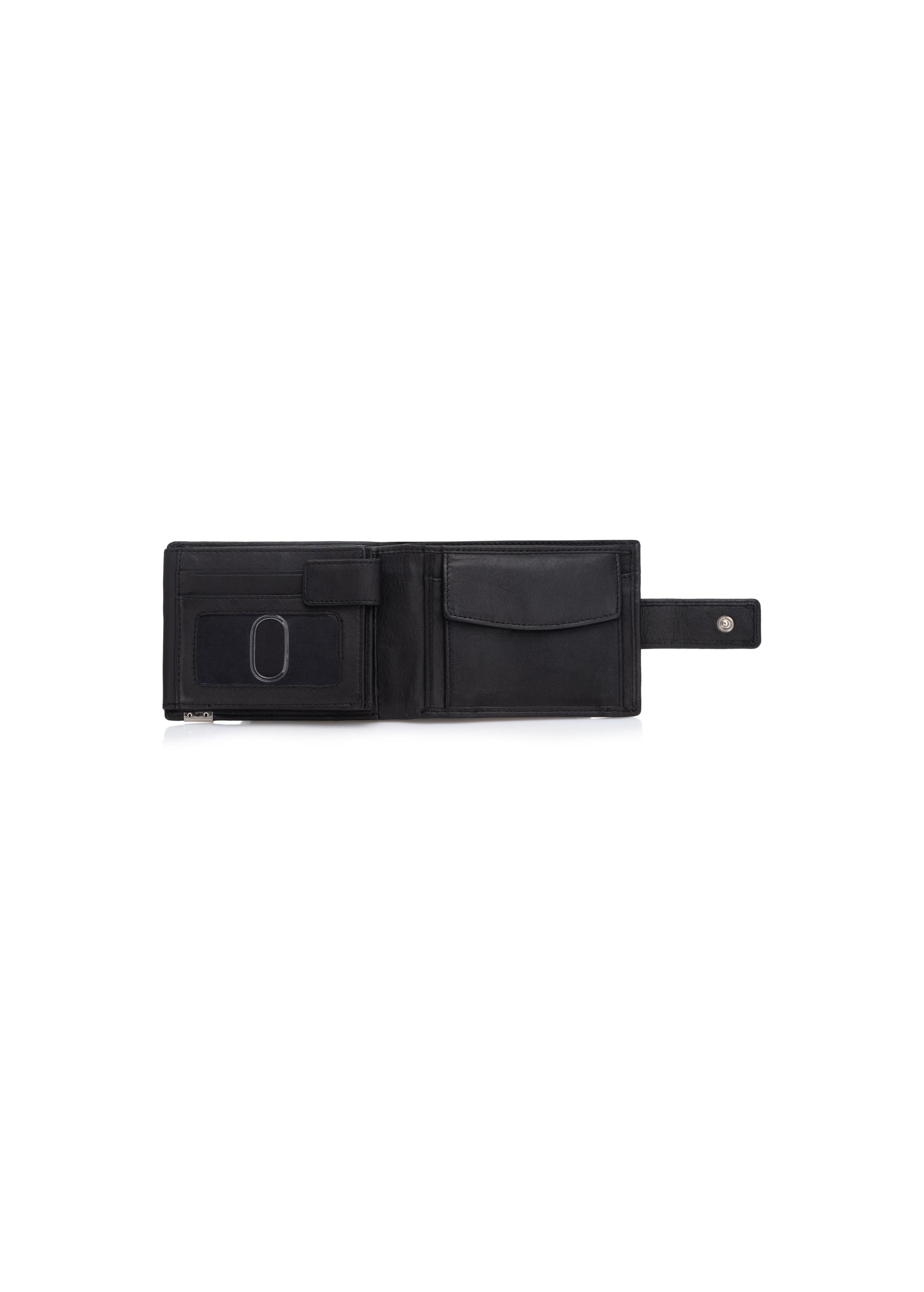 Black leather men's wallet PORMS-0144-99(Z23)-04