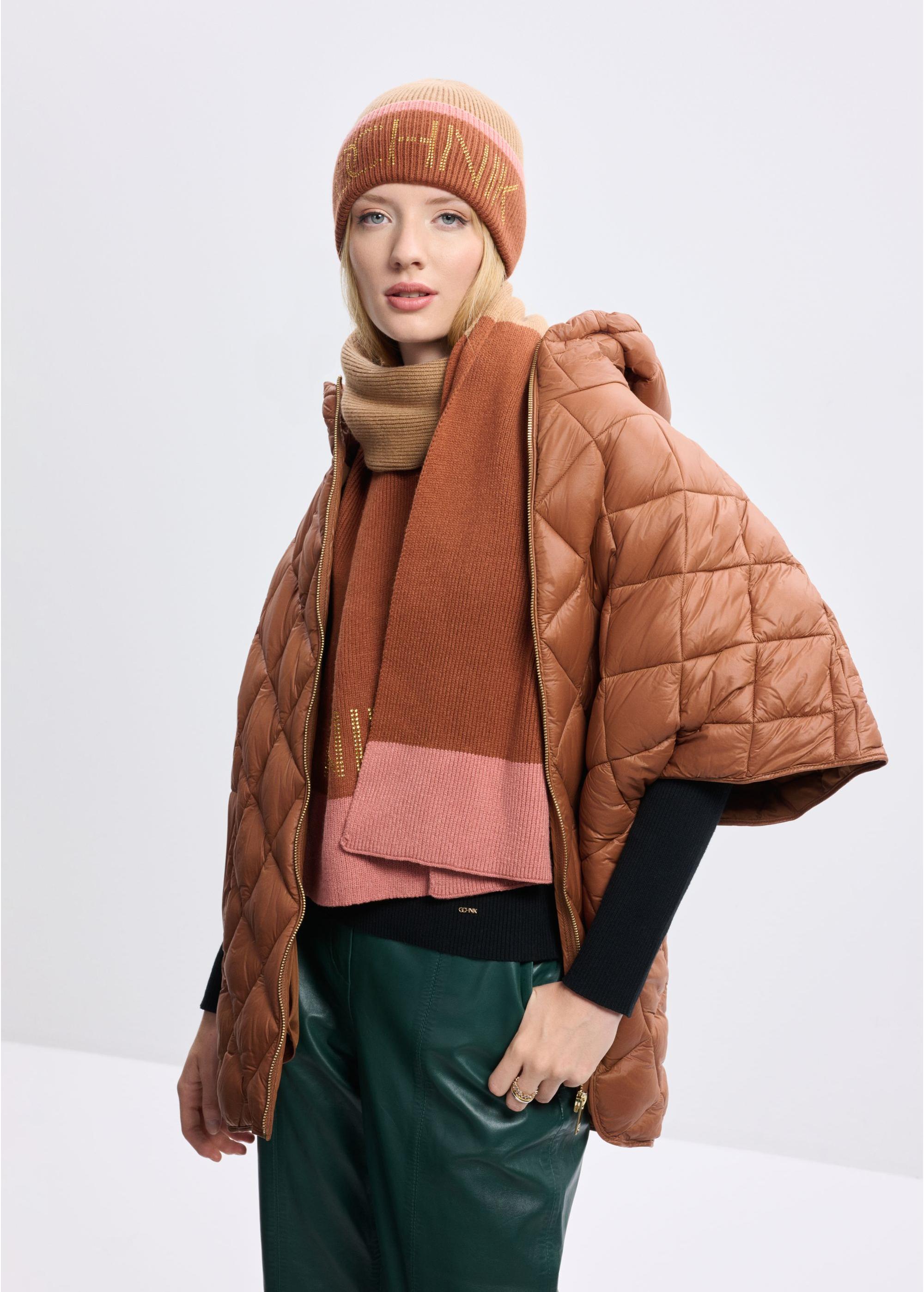 Women's winter scarf in camel color SZADT-0183-24(Z24)