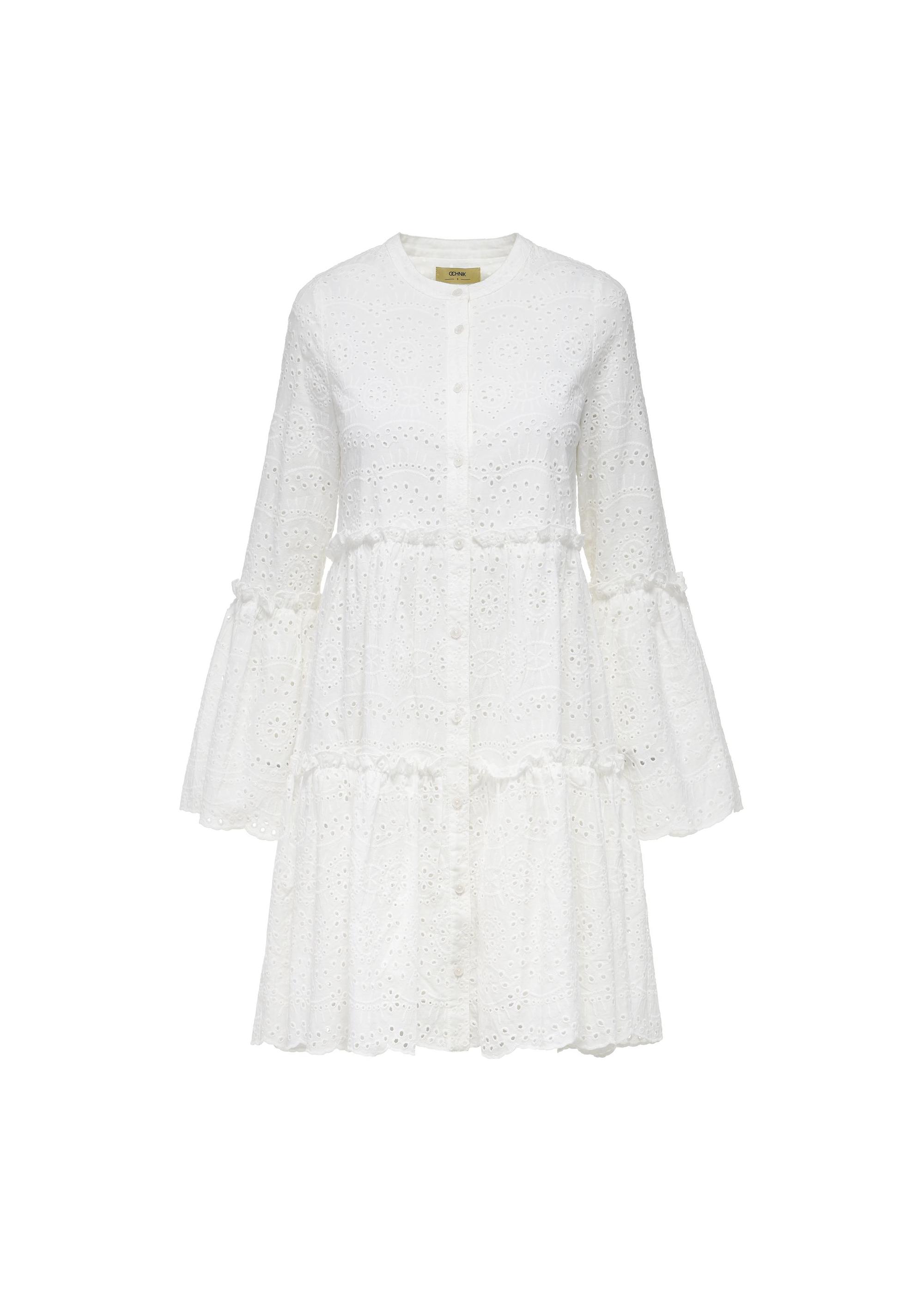 White openwork baby doll dress SUKDT-0236-12(W25)-04