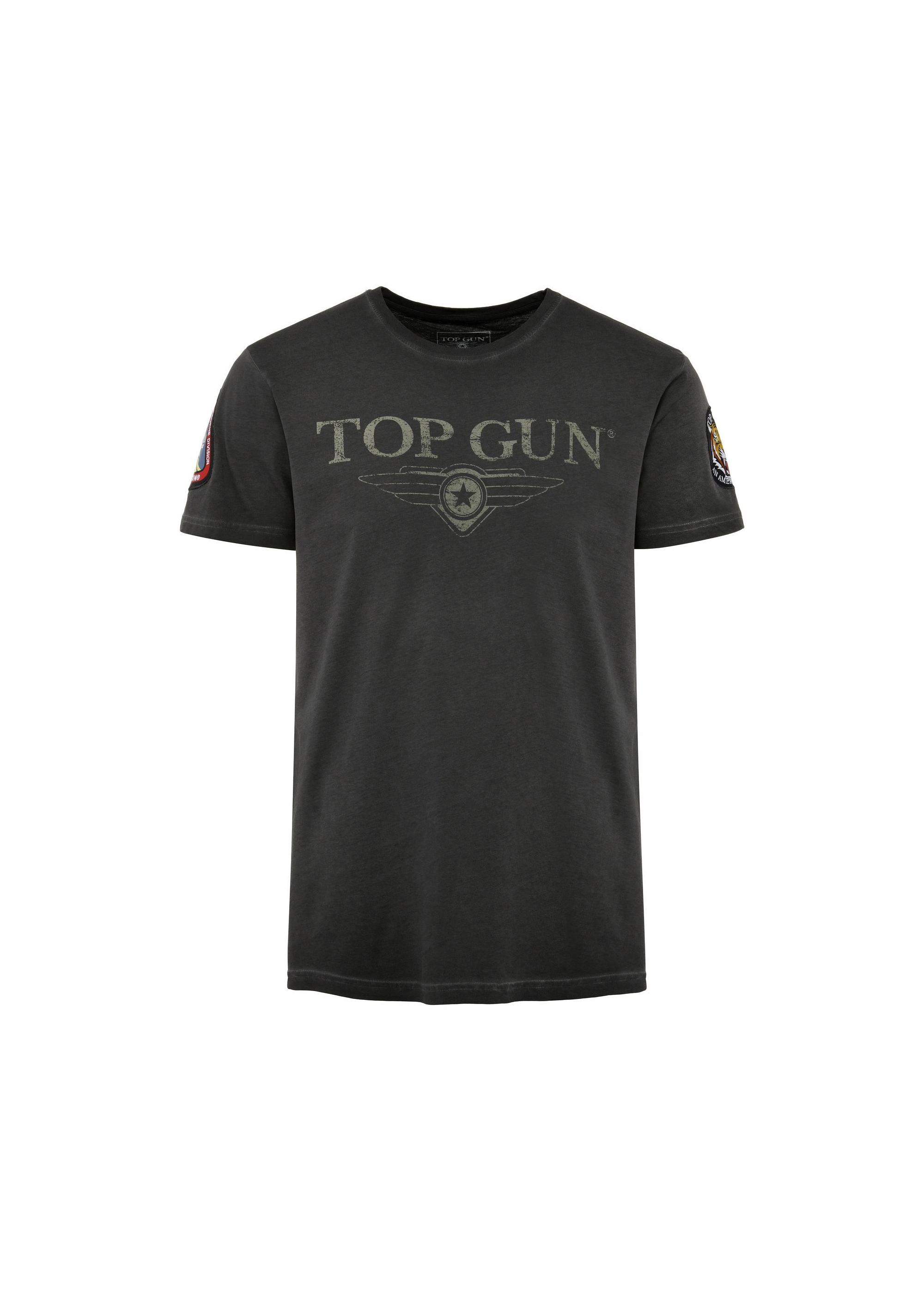 Black men's cotton t-shirt TOP GUN TSHMT-0117-99(Z24)