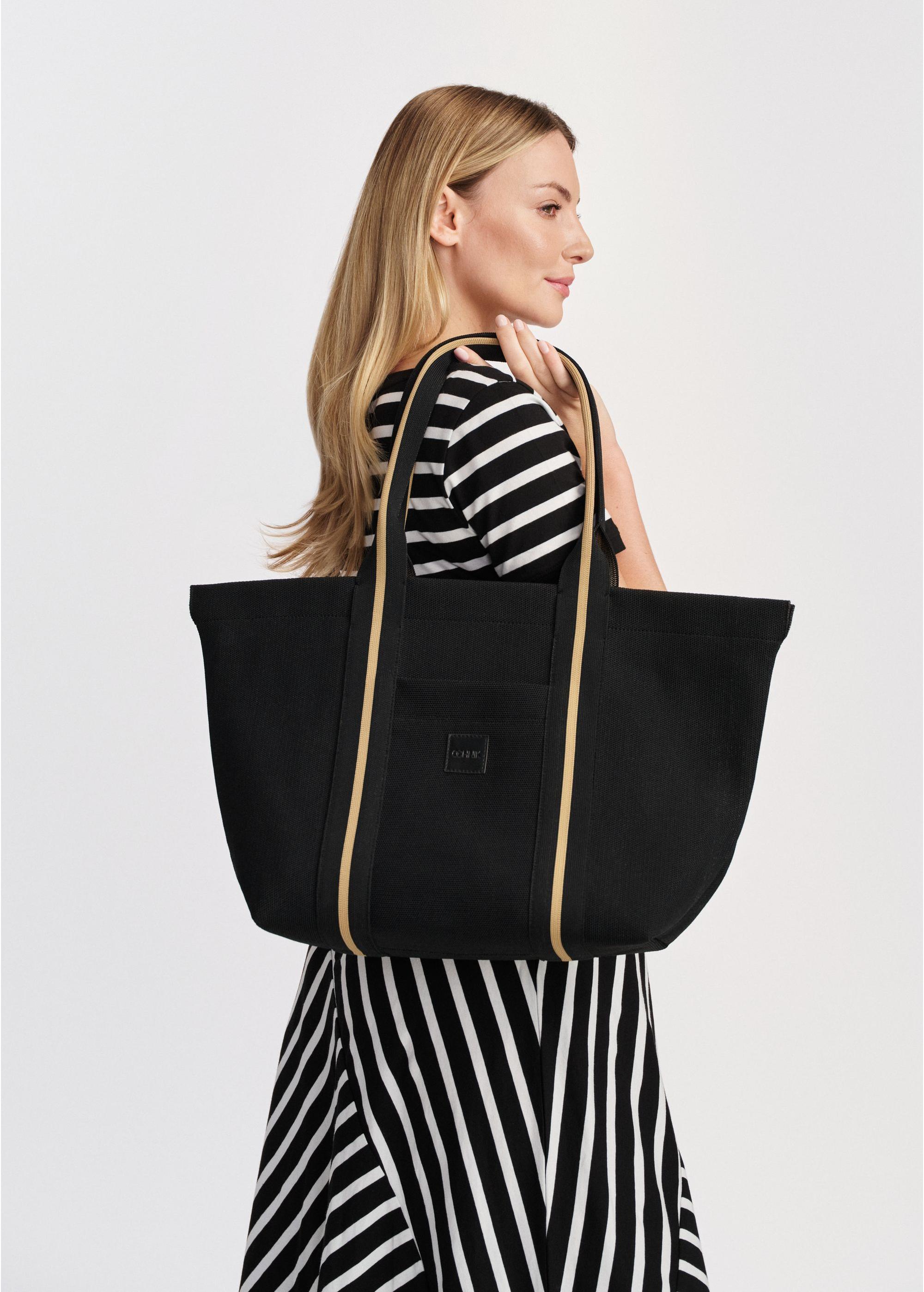 Black women's shopper bag TOREN-0311-99(W25)-08