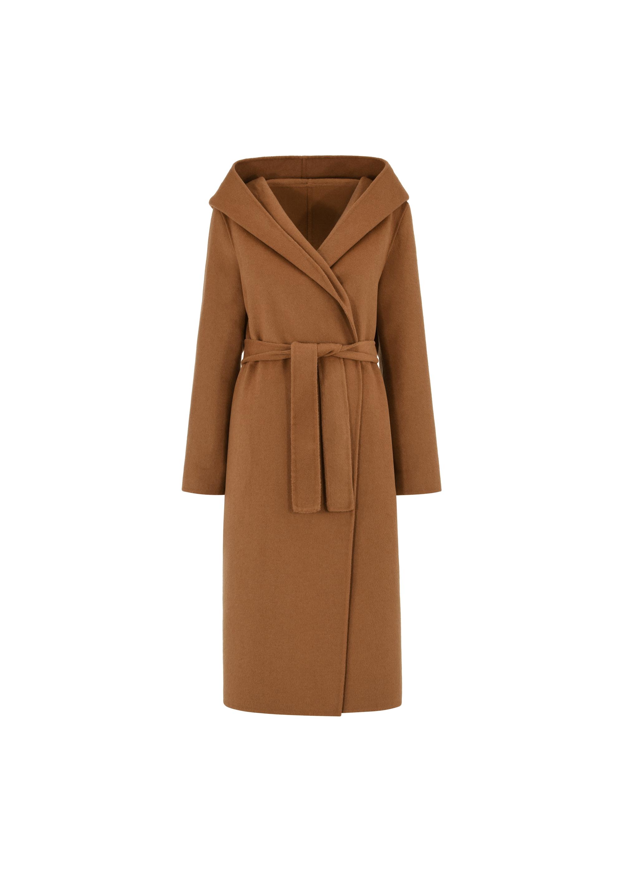 Women's long brown oversize coat PLADT-0052-24(W24)-05