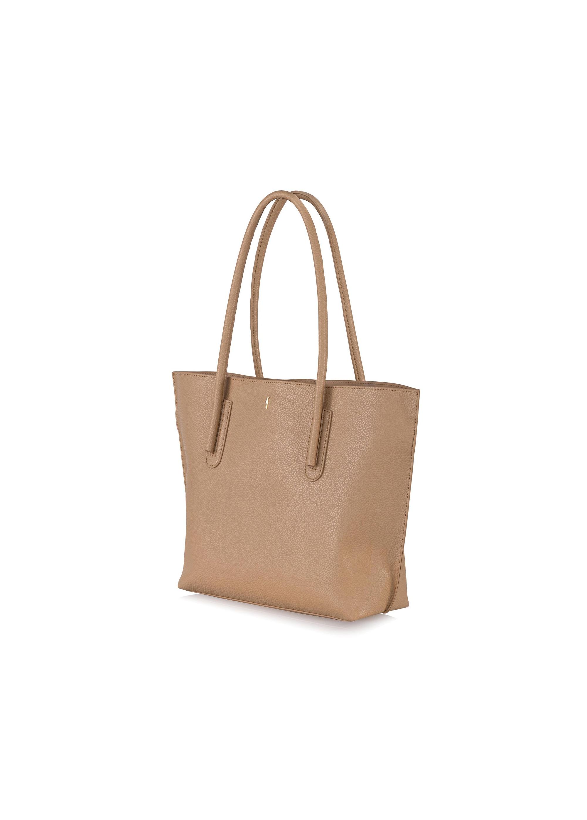 Beige women's shopper bag TOREC-0938A-82(W25)-02