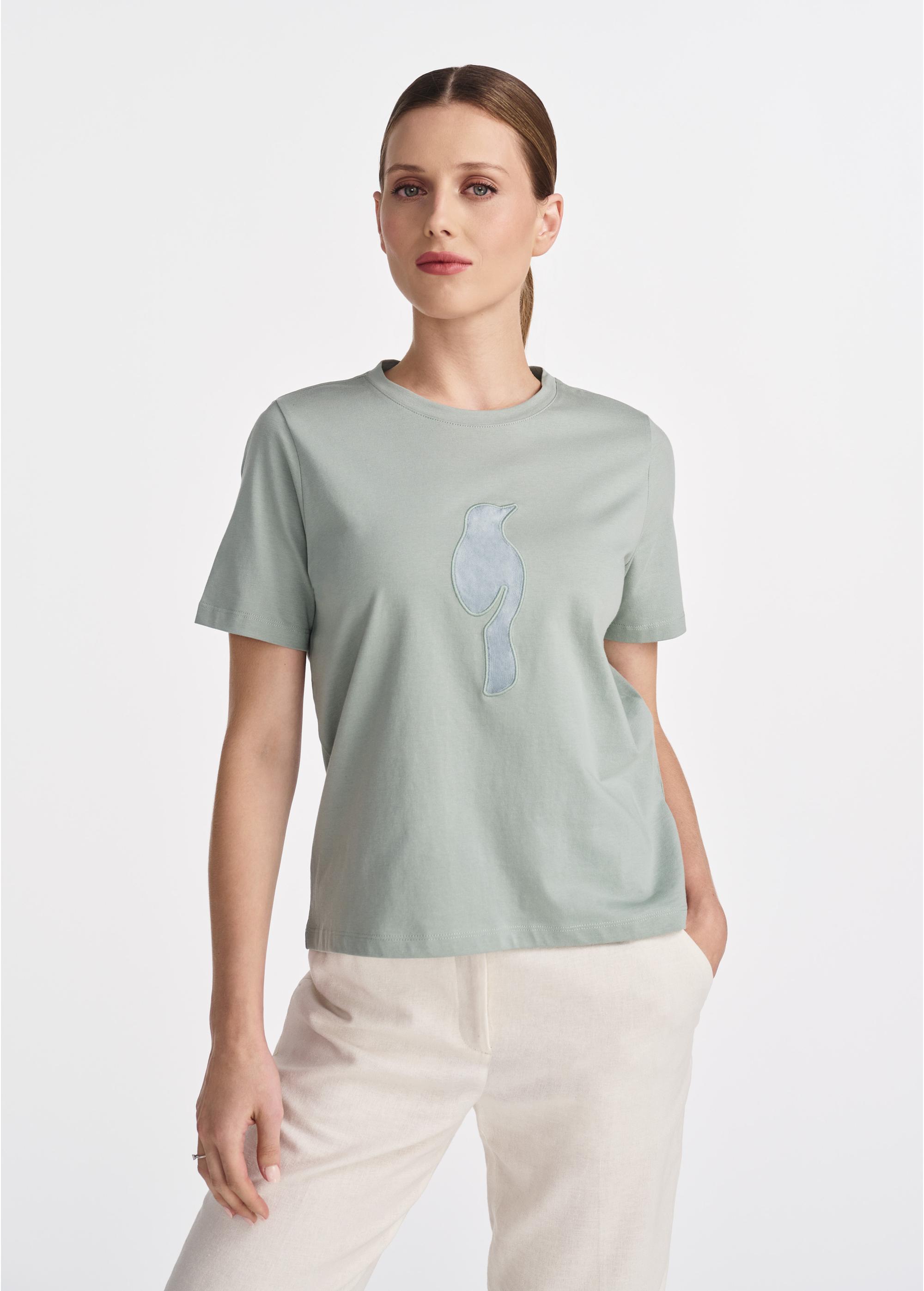 Mint women's T-shirt with logo TSHDT-0137-53(W25)-03