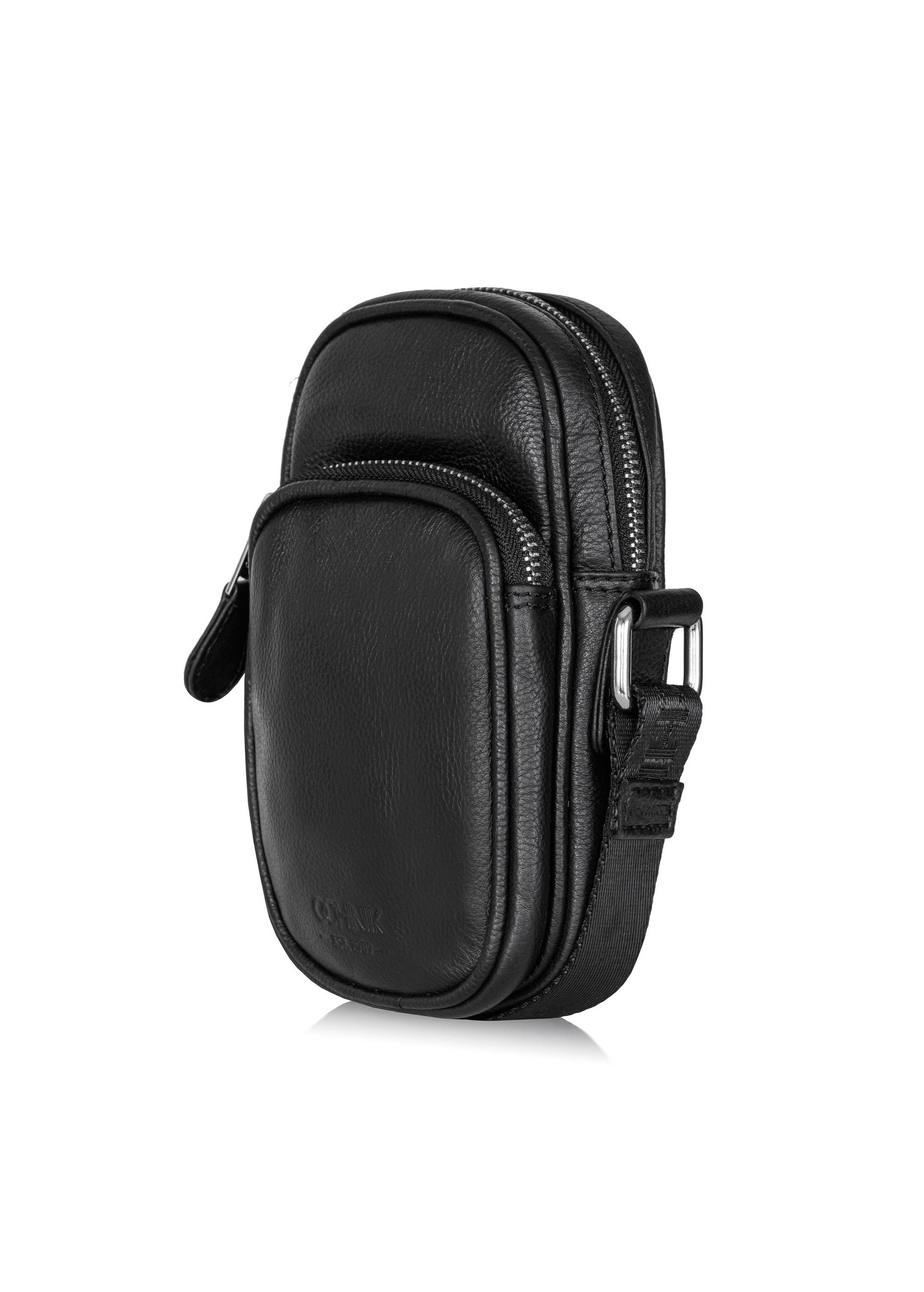 Black men's leather sachet TORMS-0409-99(W24)-02