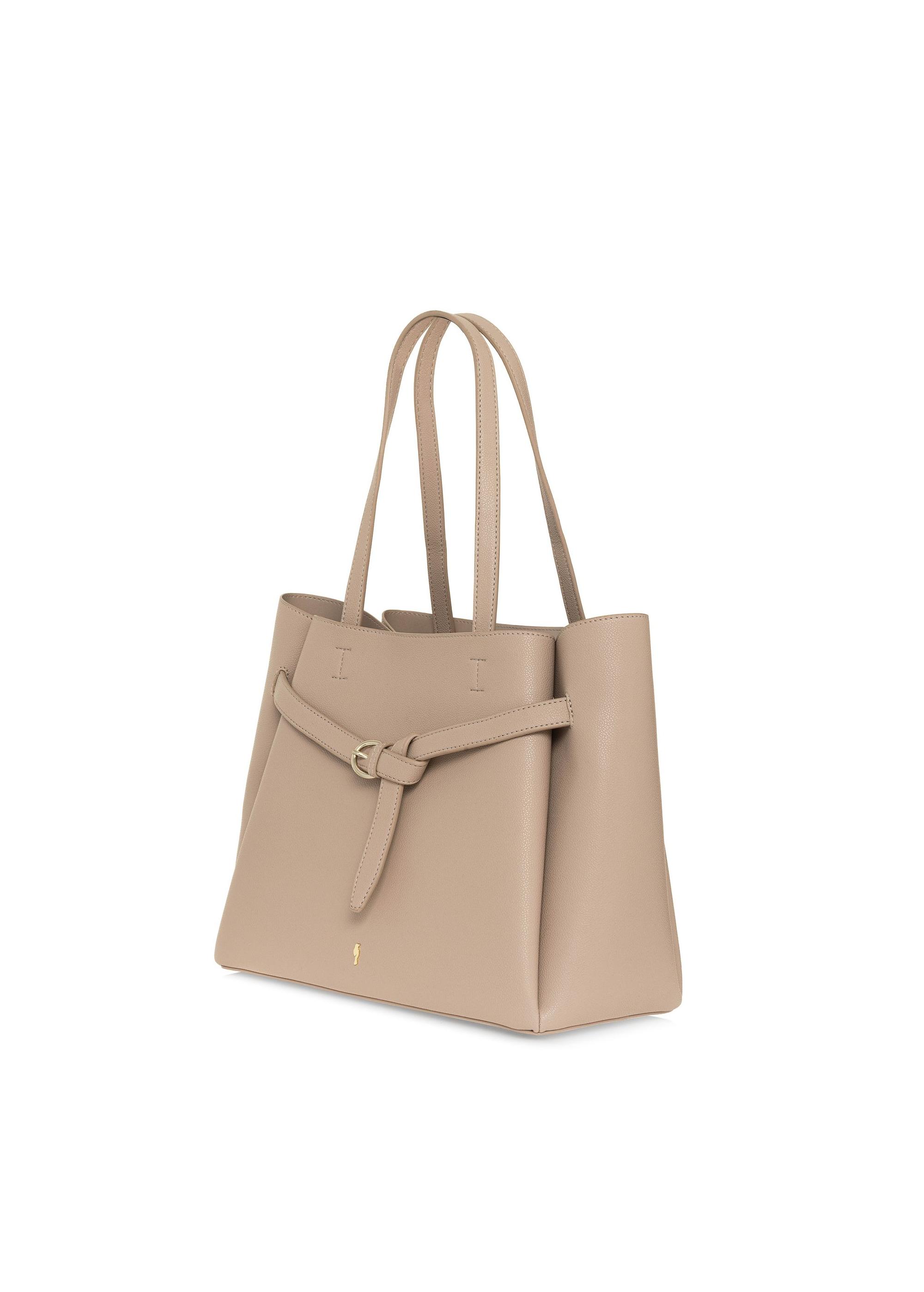 Beige women's shopper bag TOREC-1011-81(W25)-02