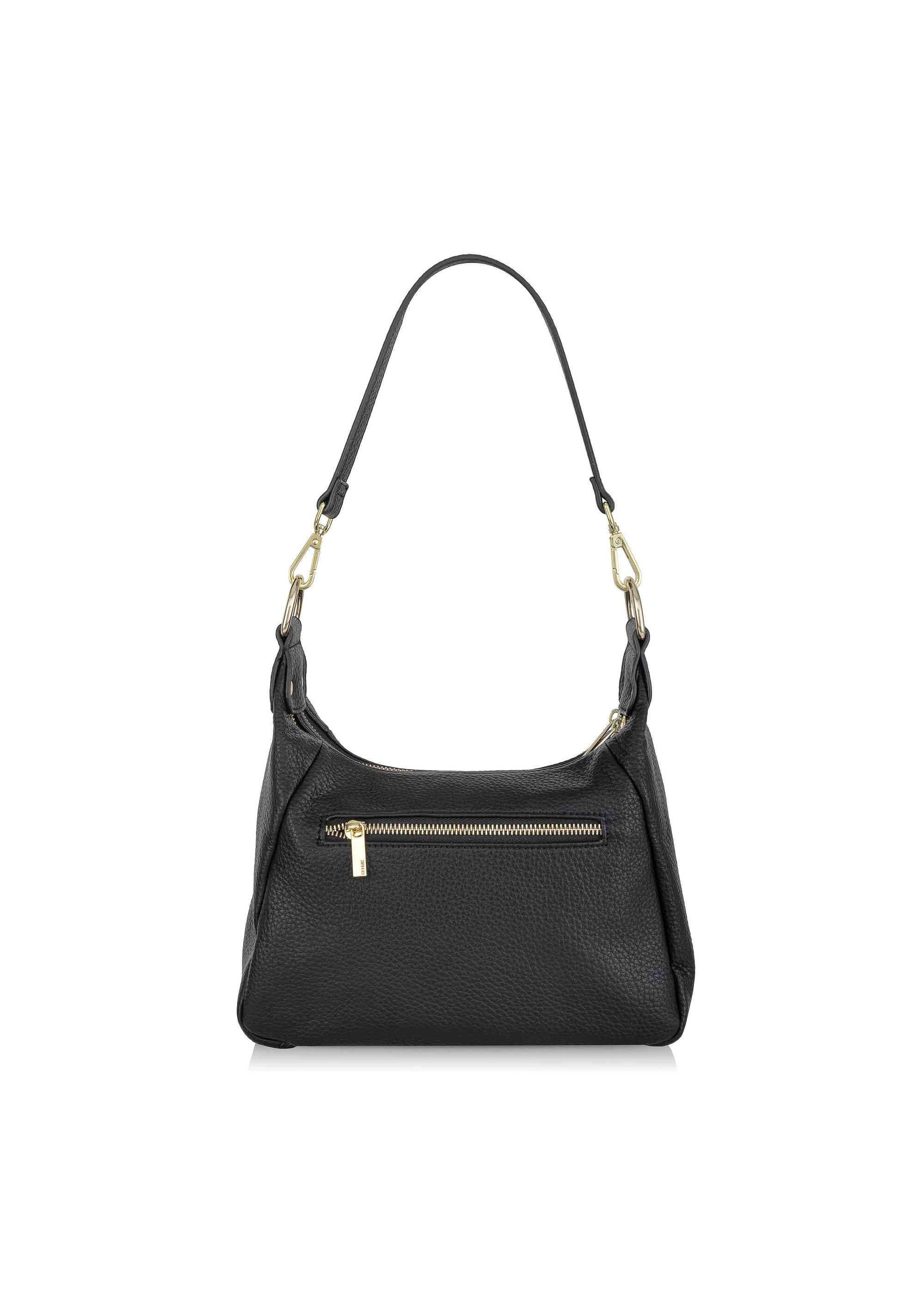 Non-stiffened black shoulder bag TOREC-0885A-99(W25)-04