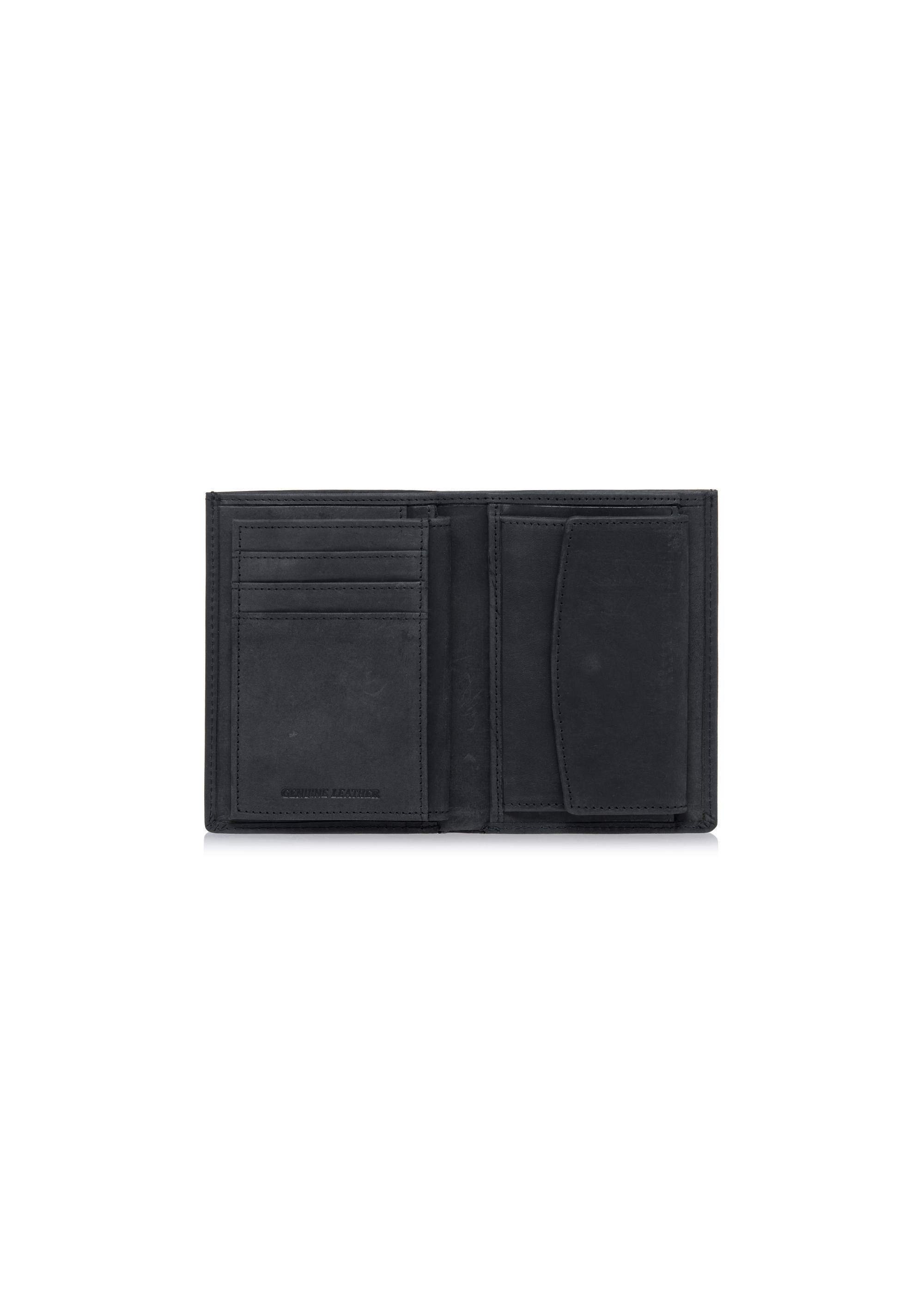 Men's leather wallet black PORMS-0545-99(W23)-04