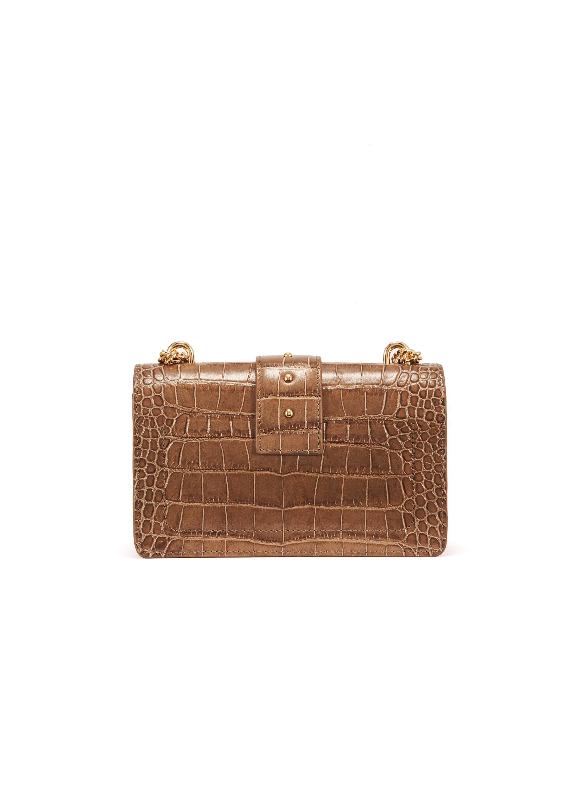 Beige small croco leather handbag TORES-1117-81(W25)-03