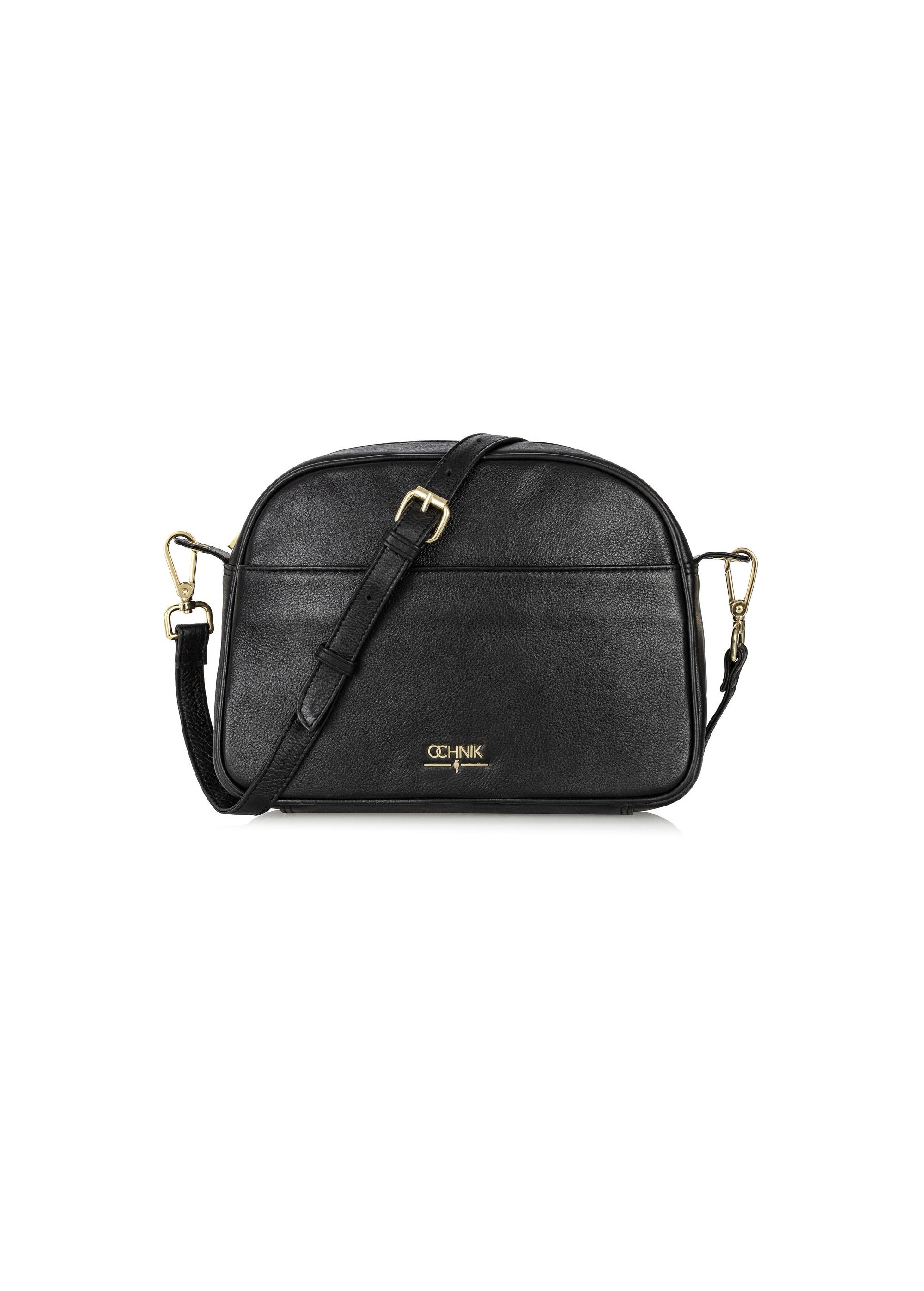 Women's black leather shoulder bag TORES-0806B-99(W24)-01