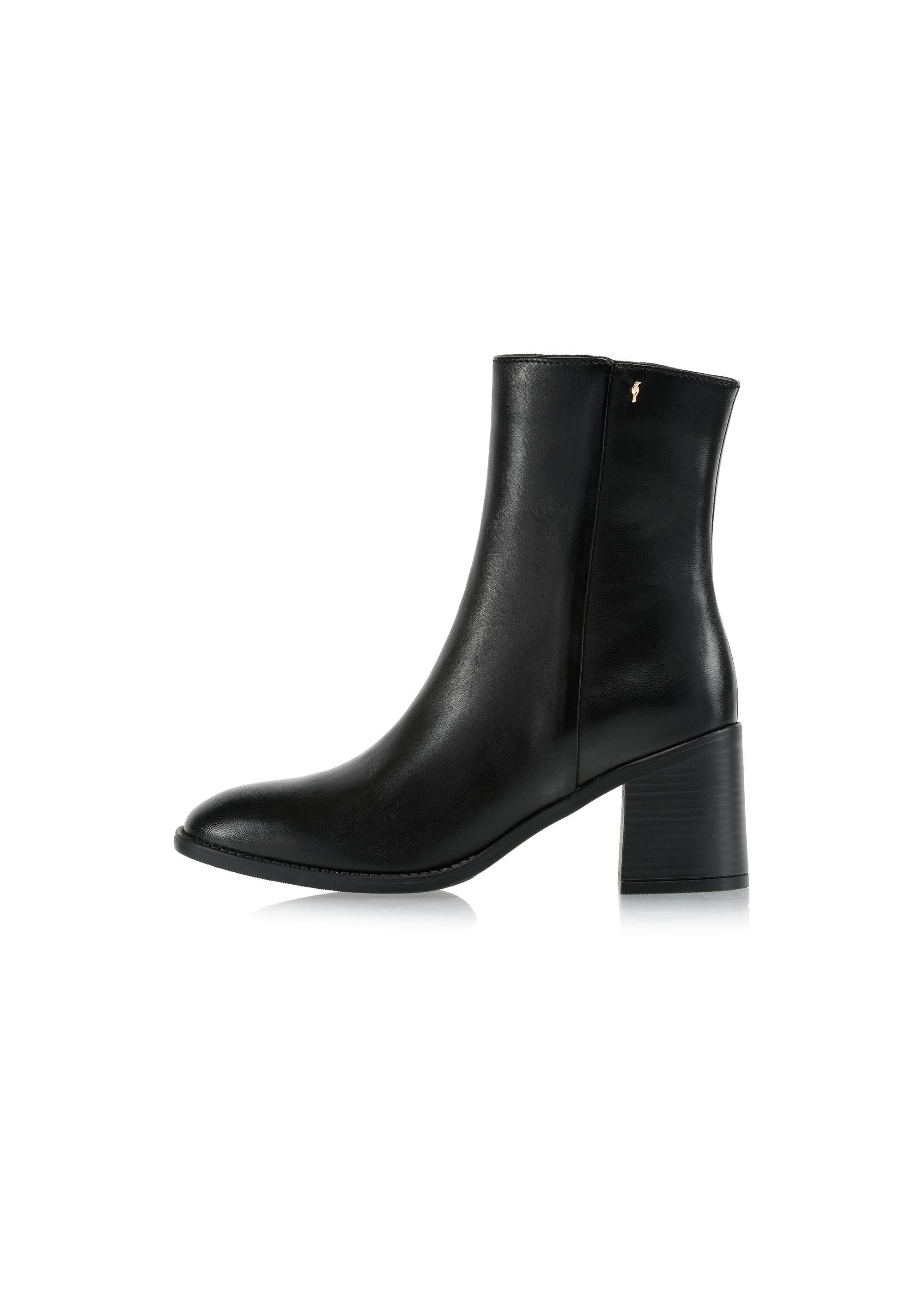 Black leather high-heeled ankle boots BUTYD-1101-99(Z24)-03