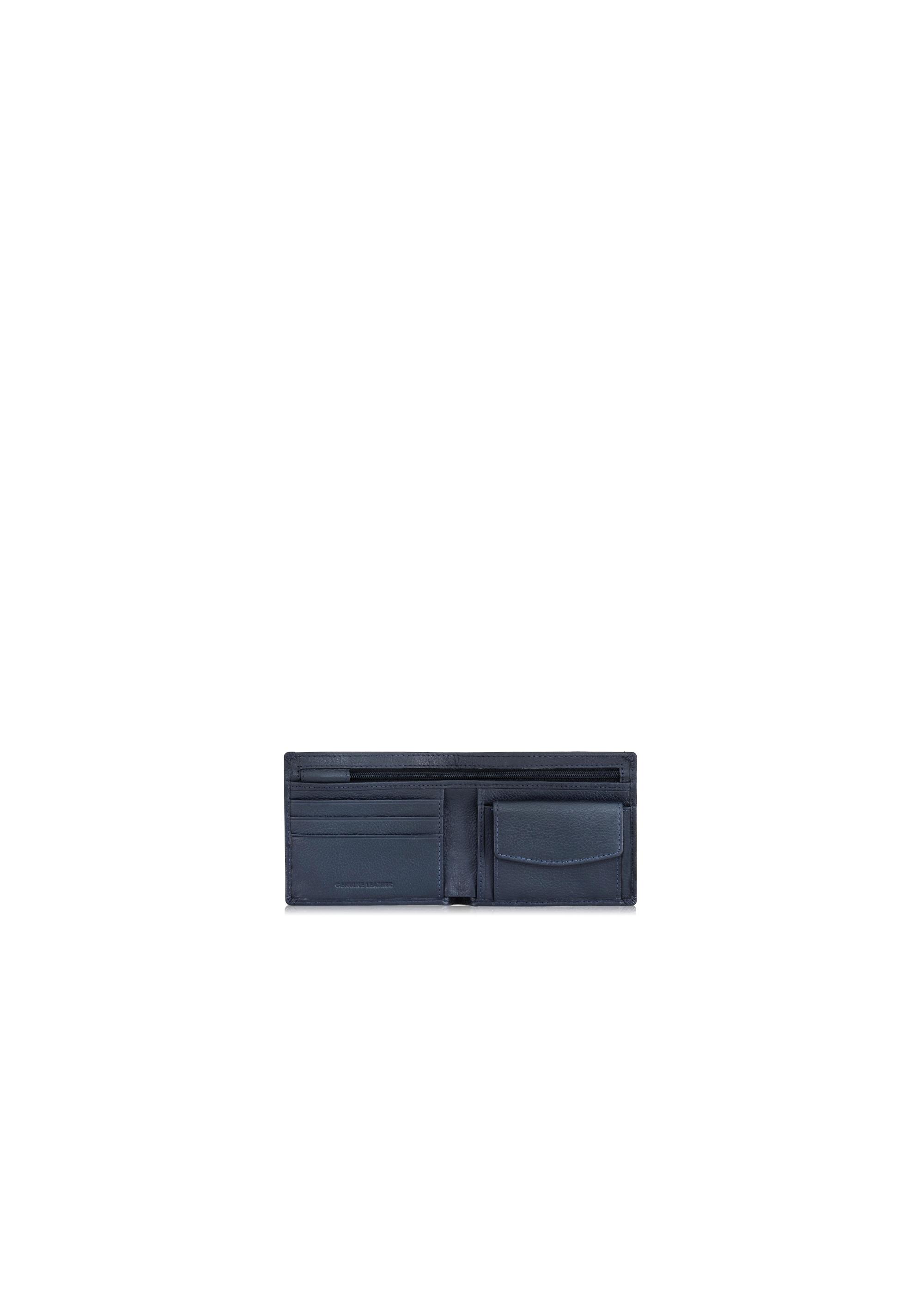 Men's navy blue leather wallet PORMS-0009-69(W24)-03