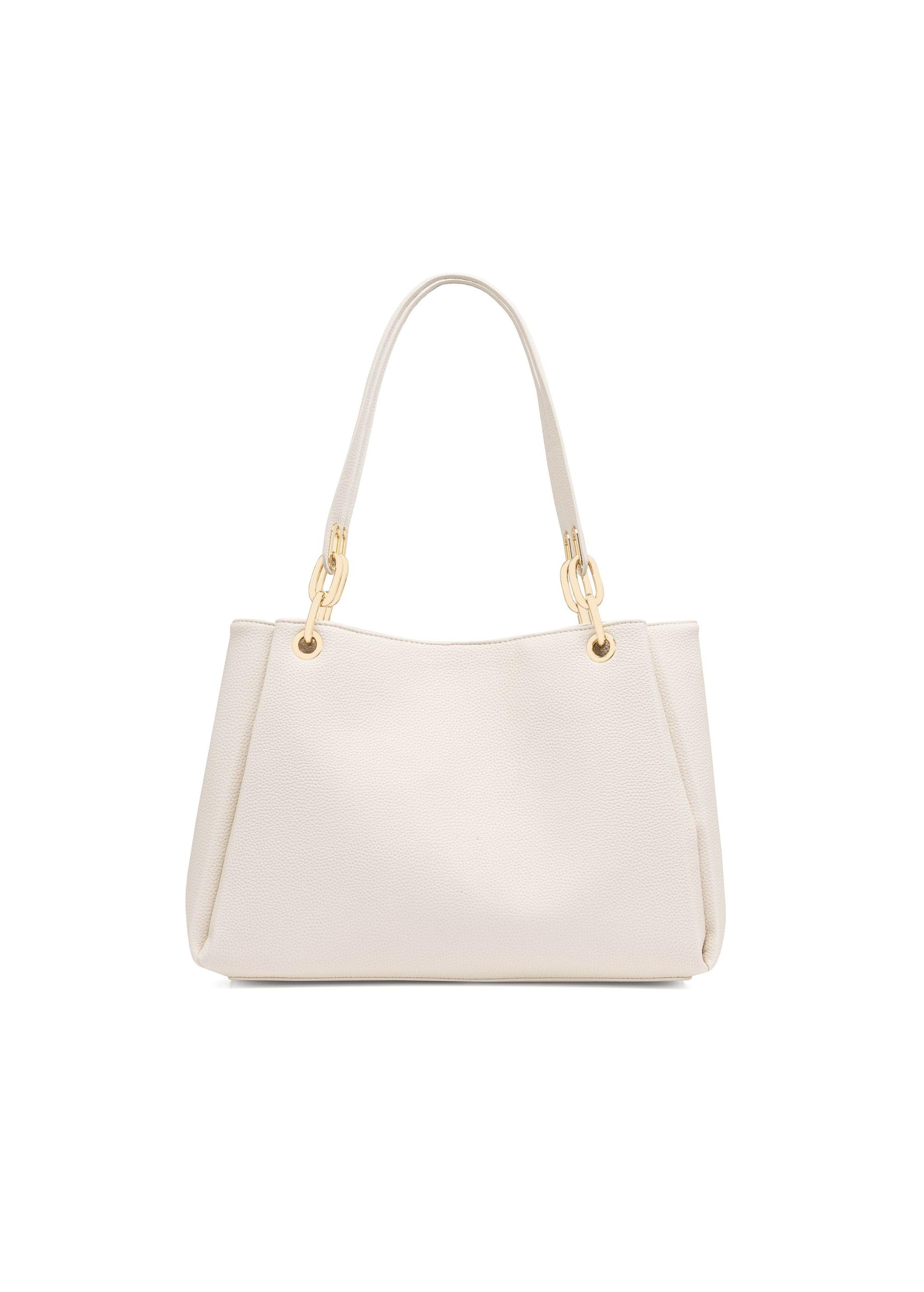 Cream women's imitation leather handbag TOREC-0998-12(W25)-04