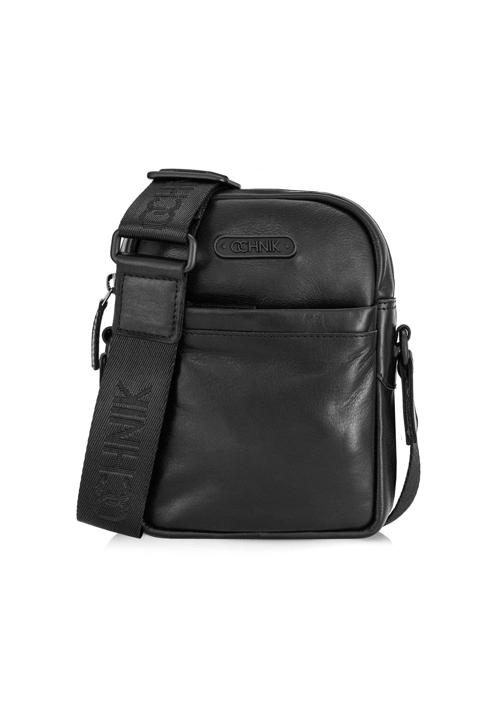 Black leather men's bag TORMS-0433-99(Z24)-01