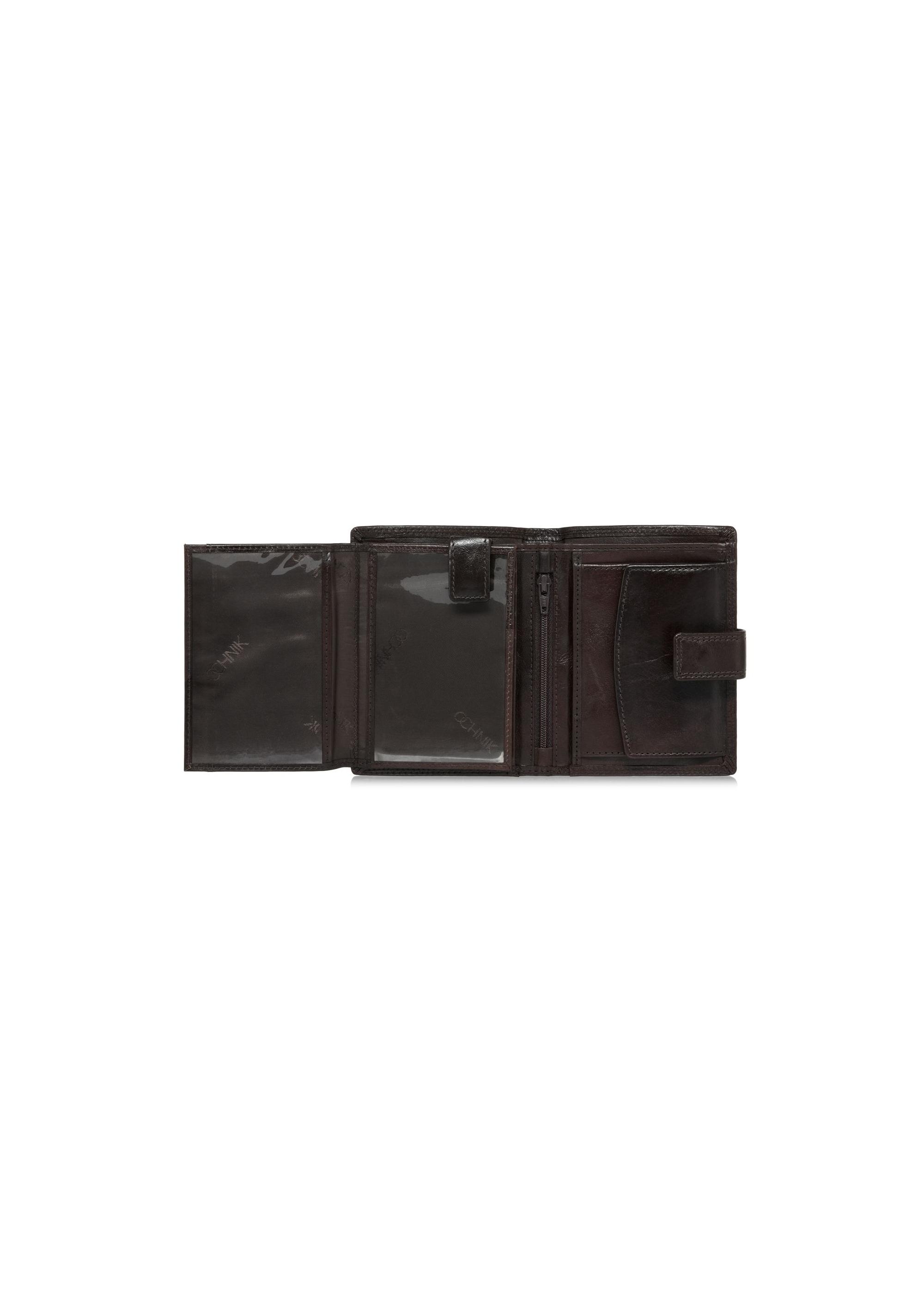 Leather clasp brown men's wallet PORMS-0605-89(W24)-05