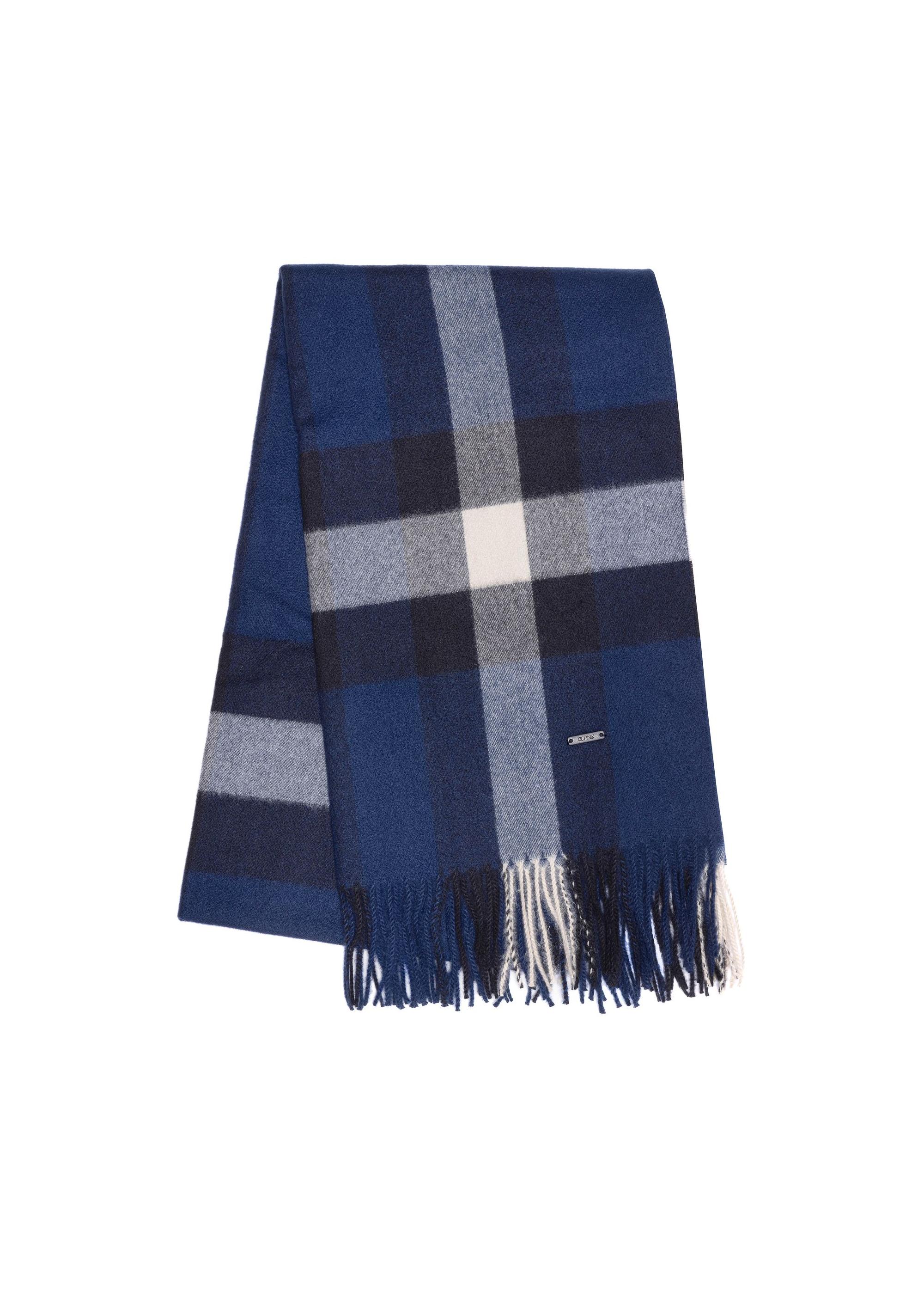 Men's winter checkered scarf SZAMT-0078-69(Z24)-02